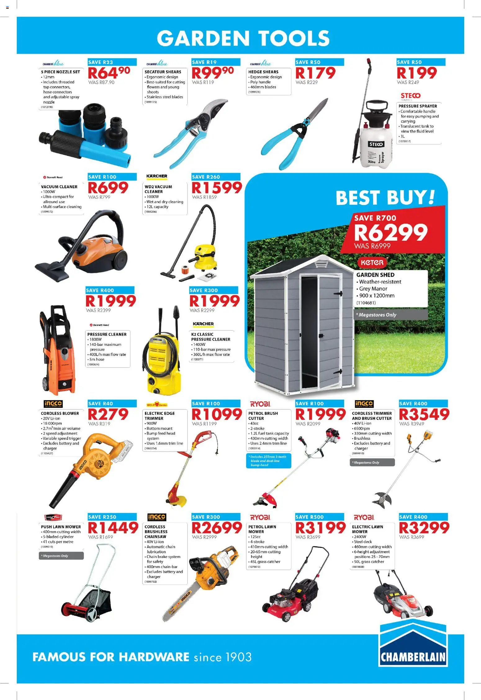 New Chamberlain catalogue – valid from 19/10/2026 | Page: 5 | Products: Tank, Vacuum cleaner, Battery, Tap