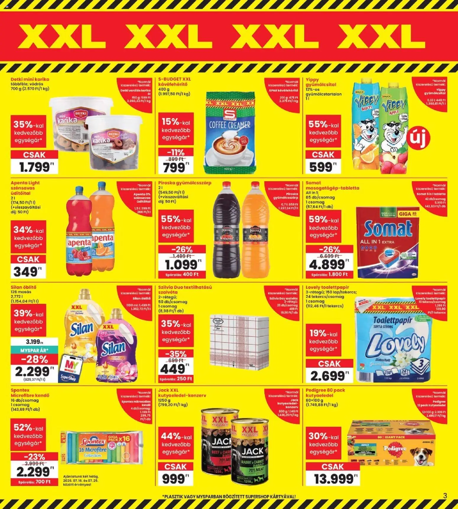 Interspar akciós ujság - amely érvényes a következő dátumtól: 2026.07.16. | Oldal: 3 | Termékek: Toalettpapír, Szalvéta, Öblítő, Silan