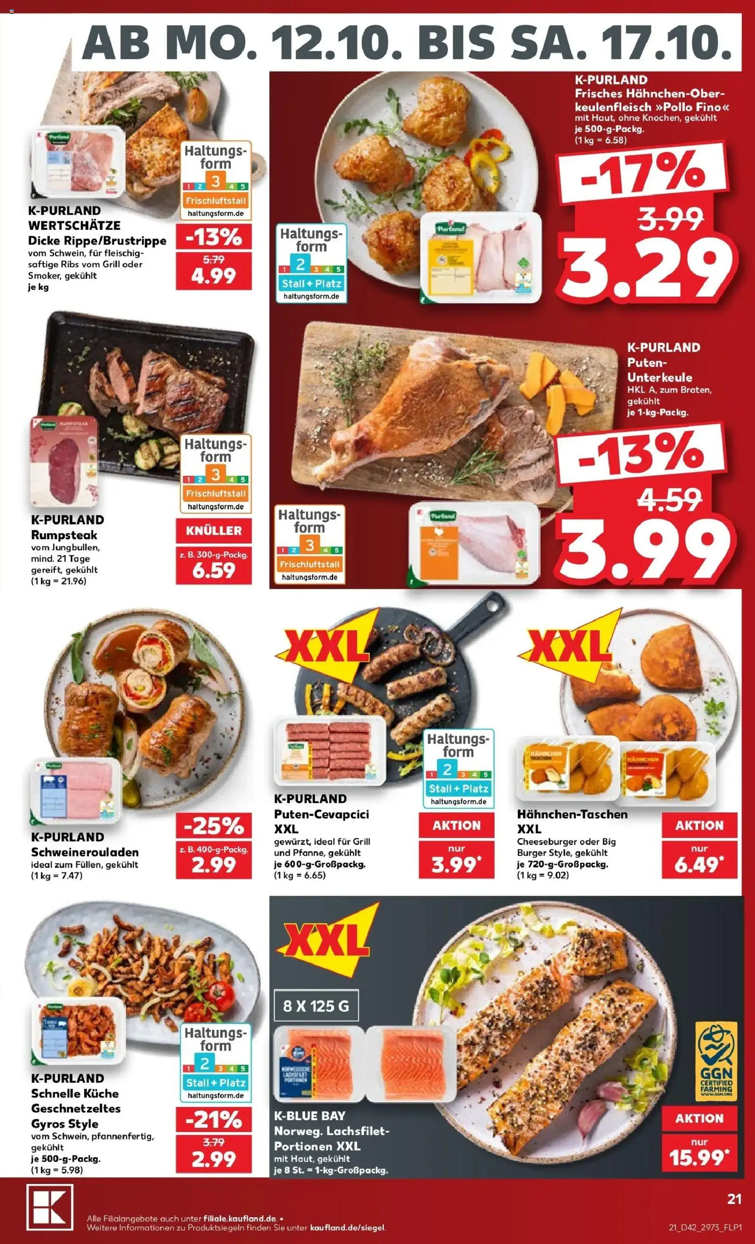 Prospekt Kaufland ab 12.10.2026 » Angebote Online zum Blättern | Seite: 25 | Produkte: Rumpsteak, Küche, Burger, Gyros