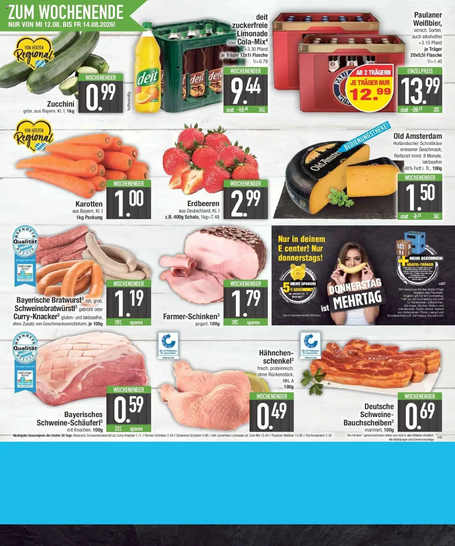 Edeka Prospekt Krumbach (ab 10.08.2026) » Angebote Online | Seite: 26 | Produkte: Hahnchen, Zucchini, Erdbeeren, Paulaner