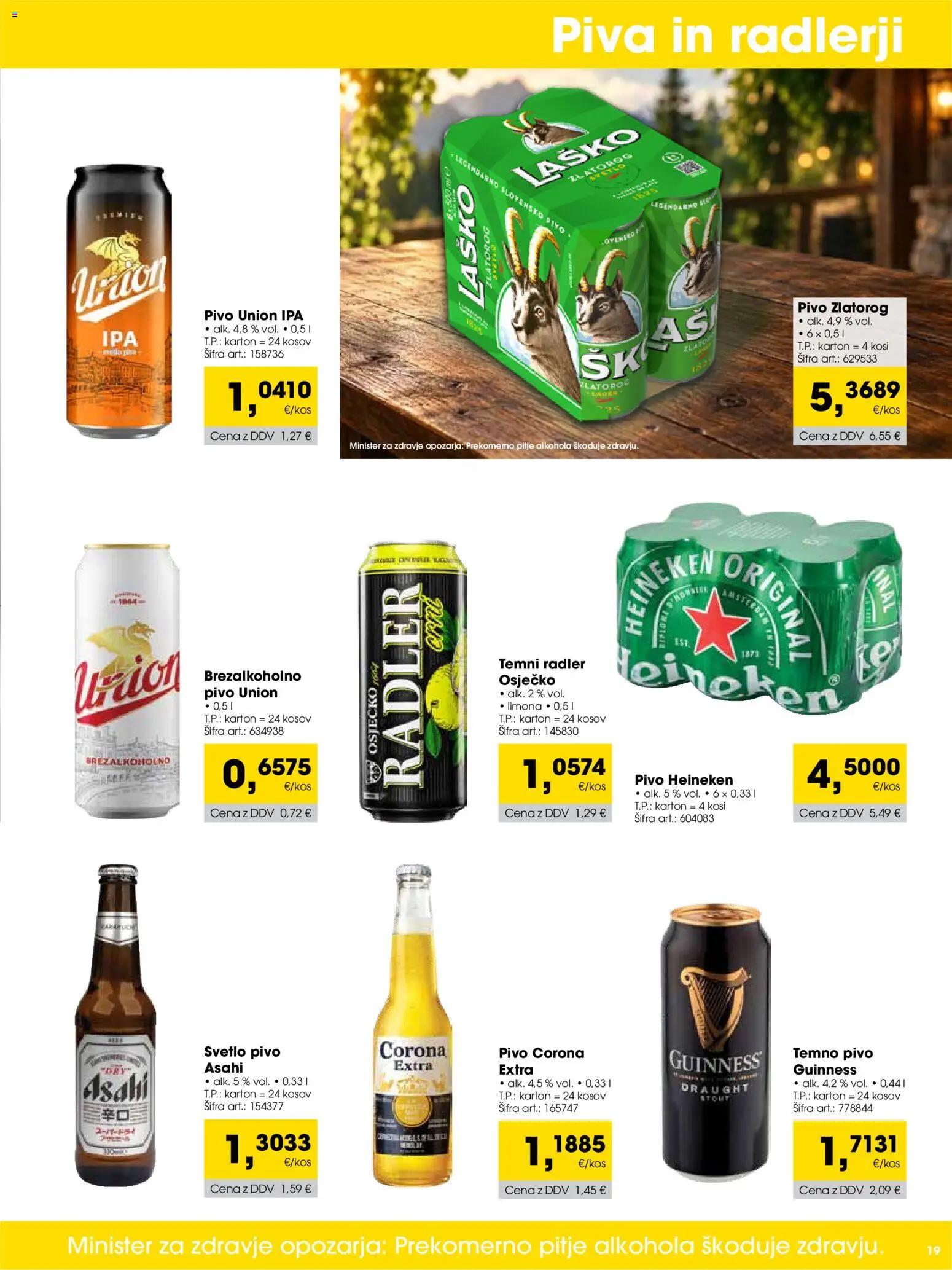 Novi Tuš katalog ponudbe – veljaven od 01.10.2026 | Stran: 19 | Izdelki: Heineken, Radler, Pivo, Limona