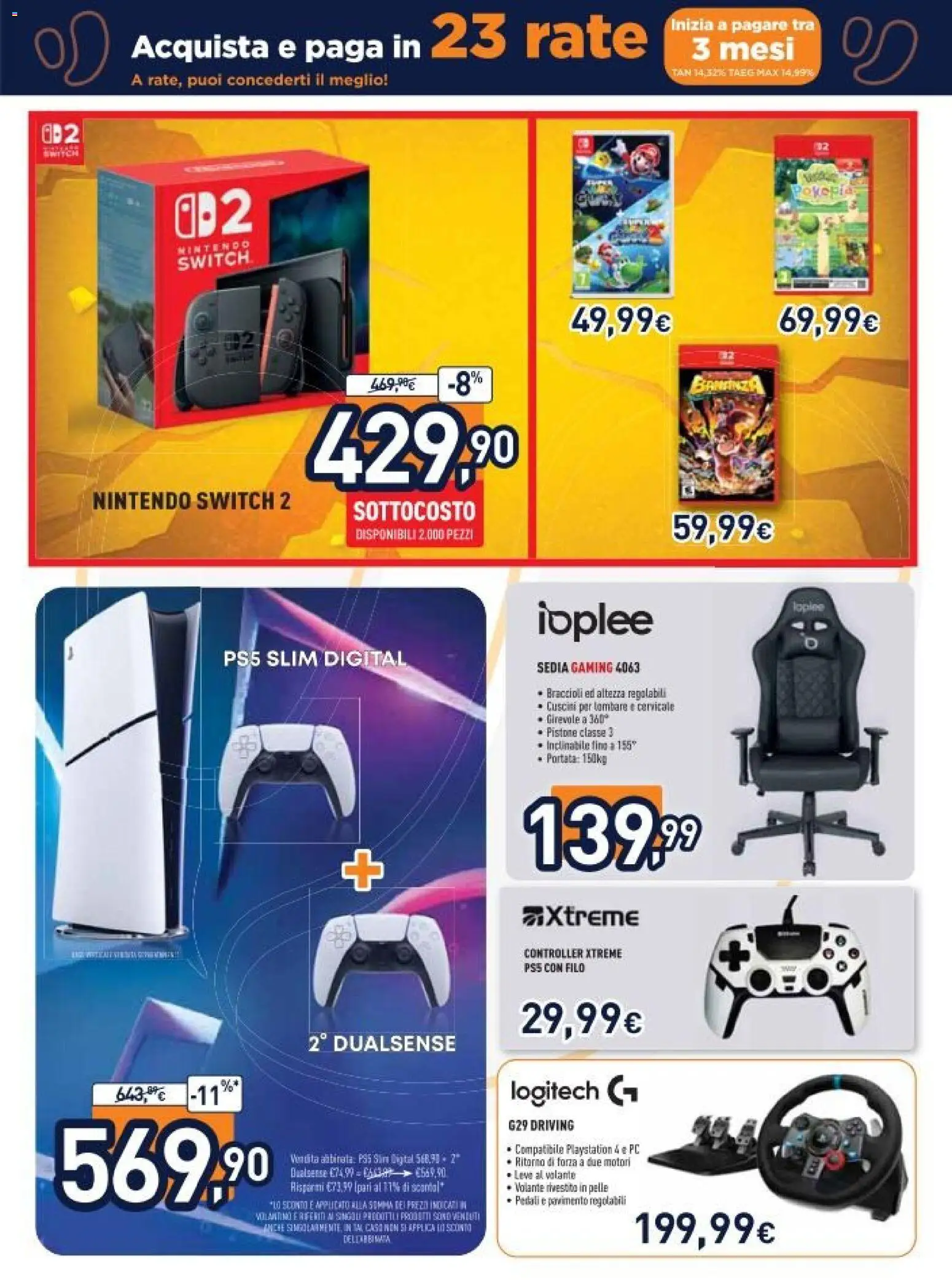 Volantino Unieuro del 22.05.2026 | Pagina: 19 | Prodotti: Braccioli, PC, Playstation, Sedia