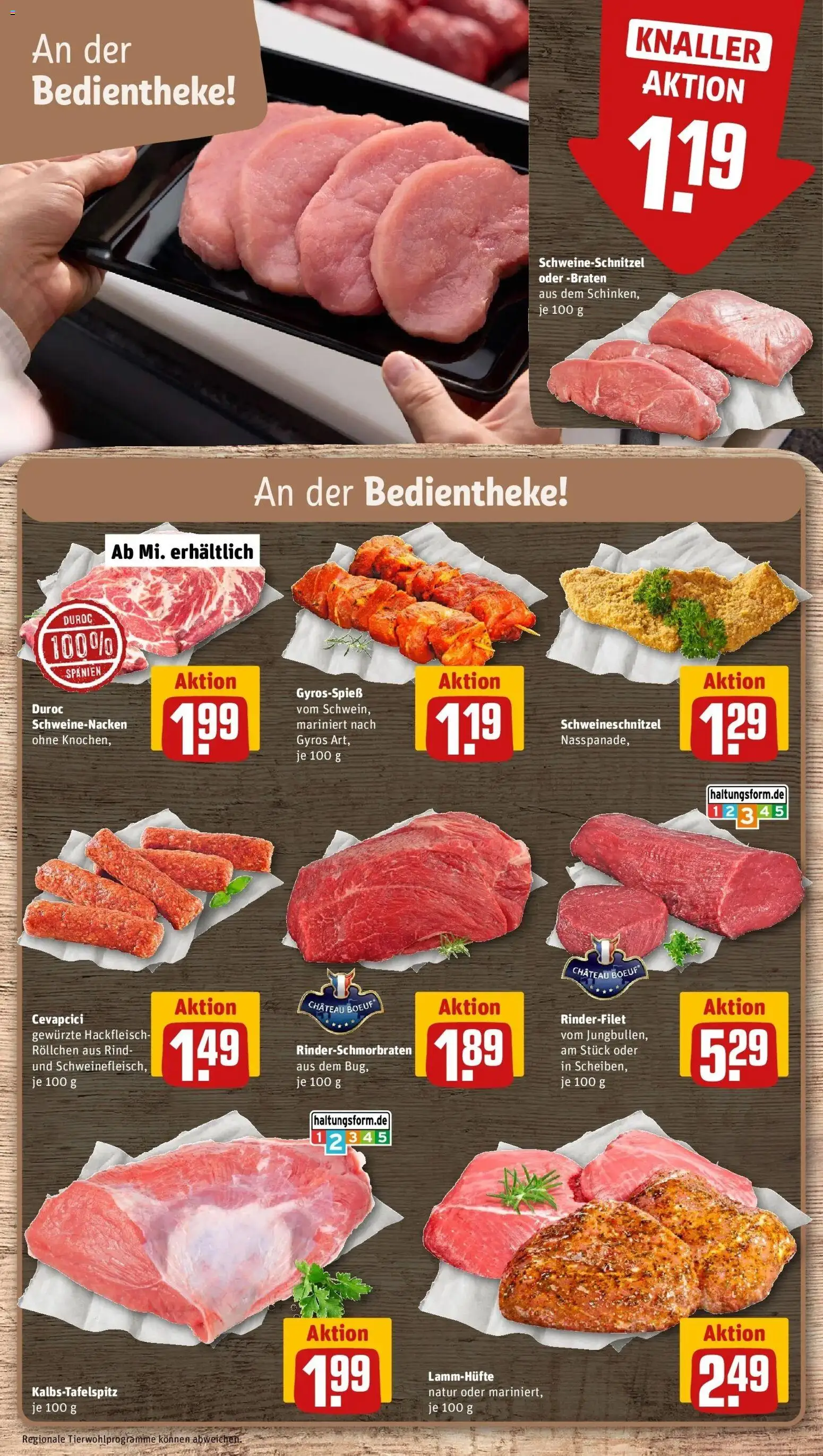 REWE Prospekt ab 12.10.2026 zum Blättern » Angebote | Seite: 6 | Produkte: Rinderfilet, Cevapcici, Schweinenacken, Hackfleisch