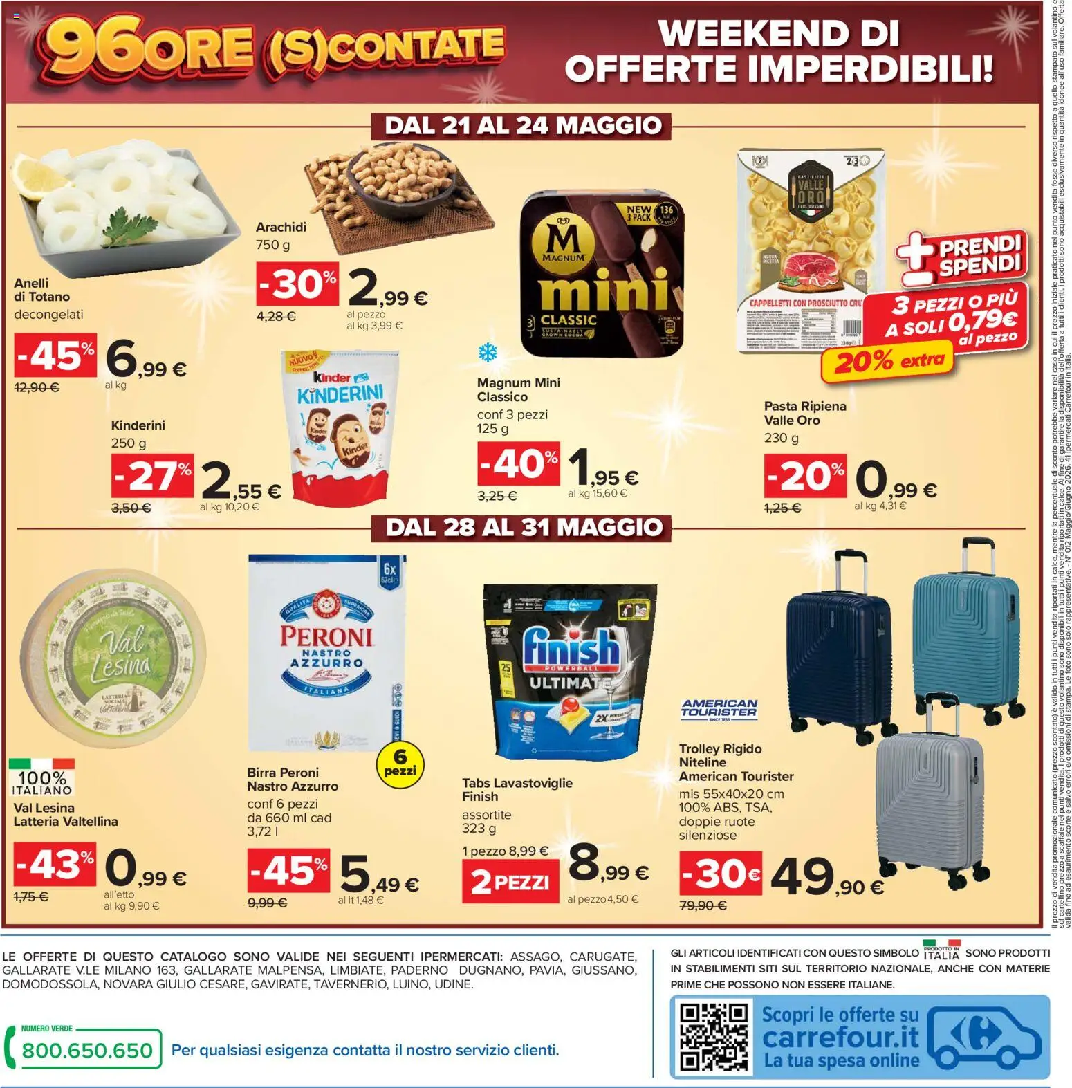 Volantino Carrefour del 19.05.2026 | Pagina: 38 | Prodotti: Lavastoviglie, Arachidi, Totano, Trolley