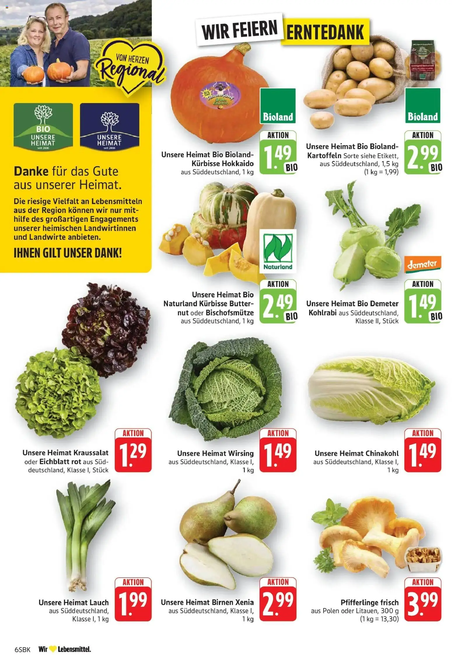 Edeka Prospekt Walldorf (ab 28.09.2026) » Angebote Online | Seite: 6 | Produkte: Butter, Kohlrabi, Pfifferlinge, Chinakohl