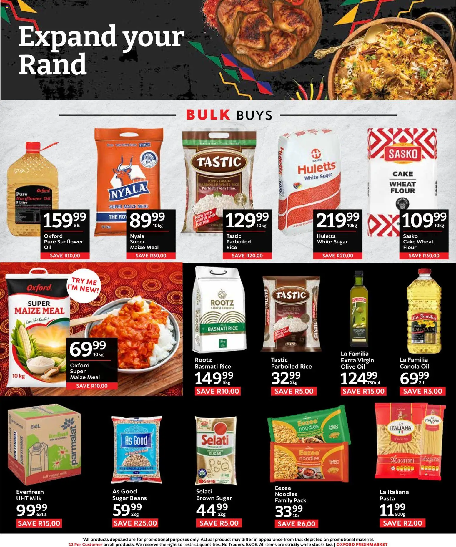 New Oxford Freshmarket catalogue – valid from 09/09/2026 | Page: 5 | Products: Flour, Milk, Oil, Cream