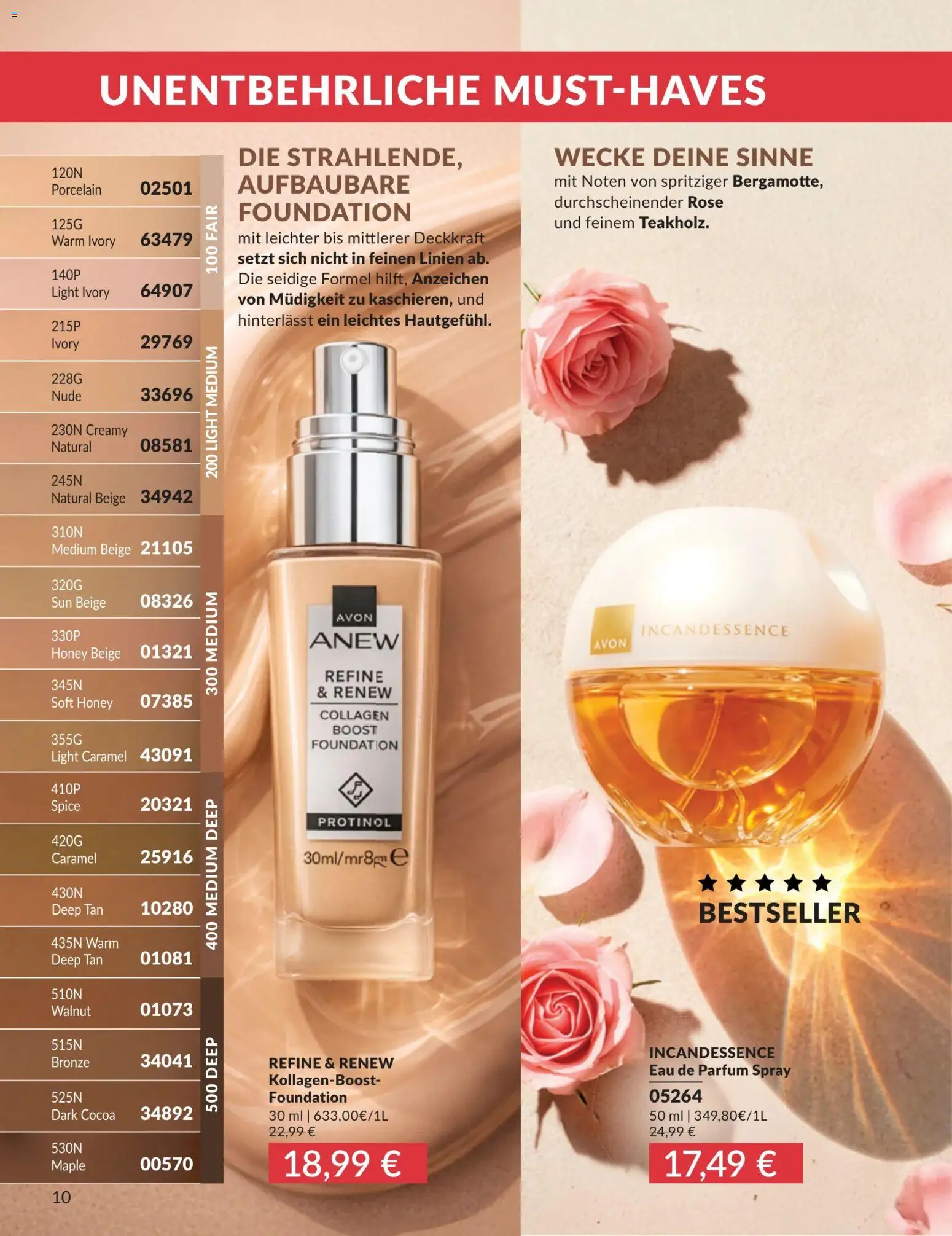 AVON Katalog Juli 2026 – gültig ab 01.07.2026 | Seite: 10 | Produkte: Parfüm, Eau de Parfum, Foundation