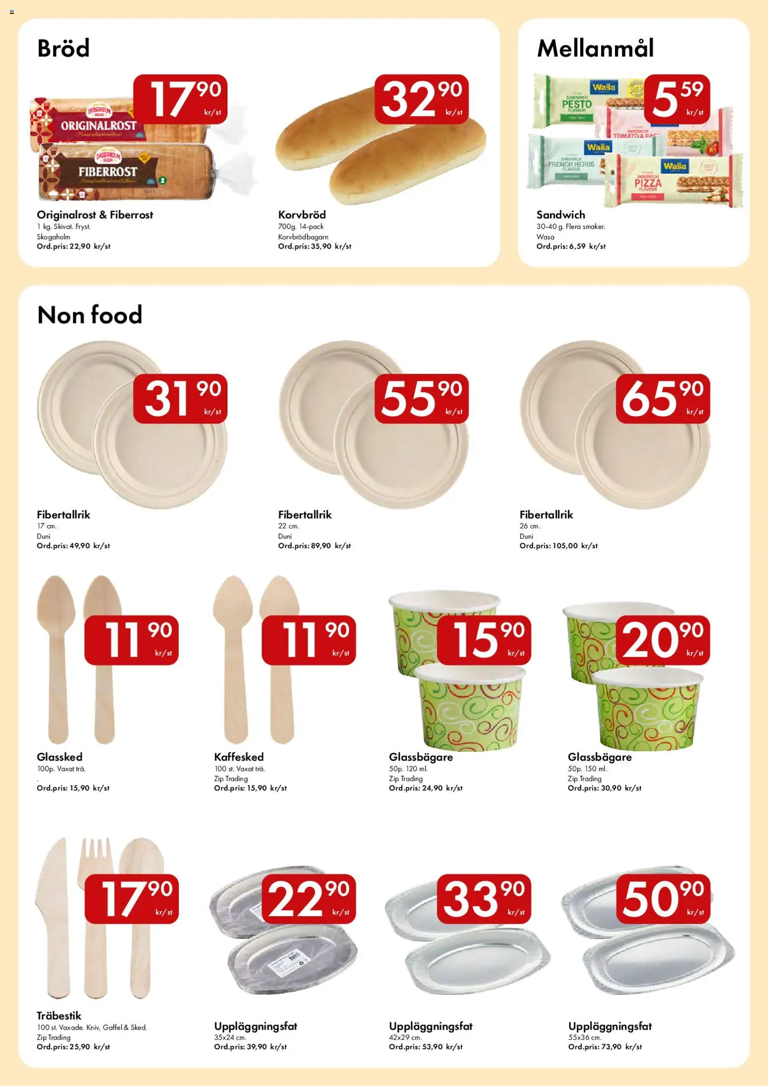 Snabbgross reklamblad aktuell från 01.06.2026 | Sida: 15 | Produkter: Sandwich, Korvbröd, Bröd, Pesto