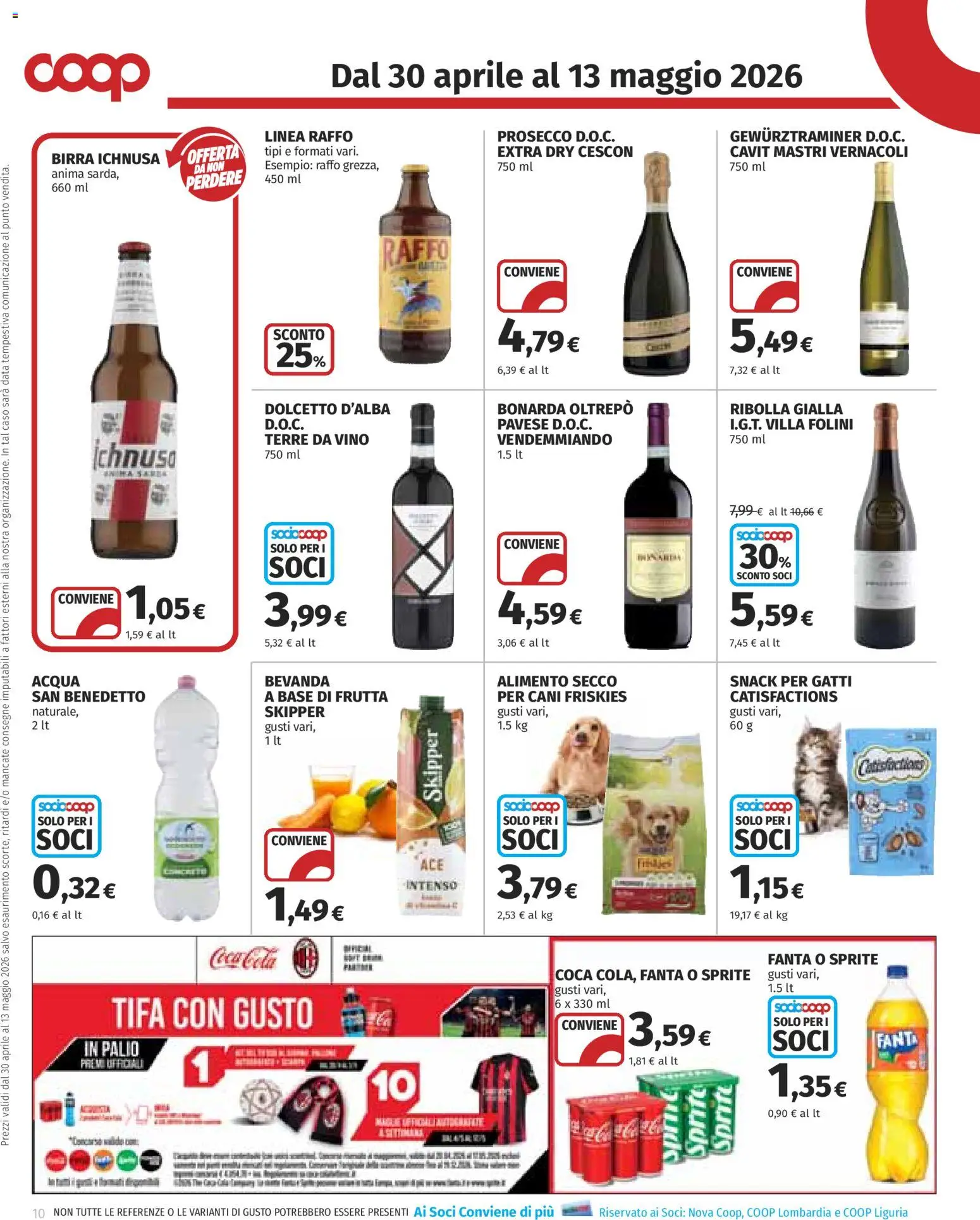 Volantino COOP del 30.04.2026 | Pagina: 10 | Prodotti: Prosecco, Acqua, Vino, Data