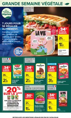 Carrefour - Prévisualisation de Jambon végétal LA VIE, Nature ou Fumé, 120 g. valide à partir de 22/09/2026 | Page: 43 | Produits: Nuggets, Bacon fume, Bacon, Tofu