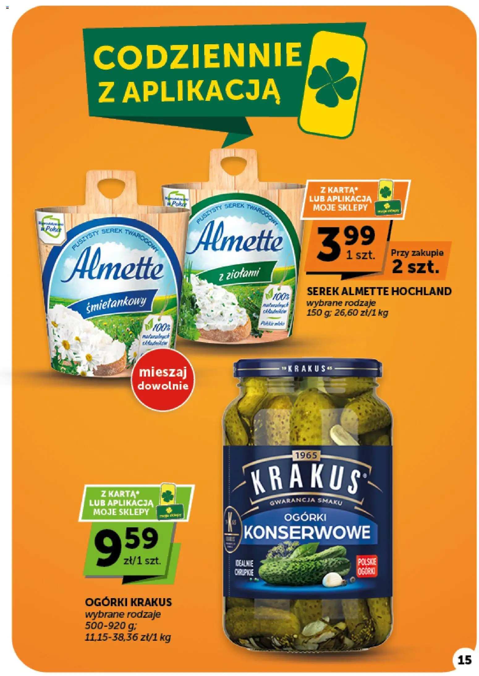 Euro Sklep gazetka - Market od 08.10.2026 | Strona: 15 | Produkty: Serek, Serek almette, Almette, Ogórki