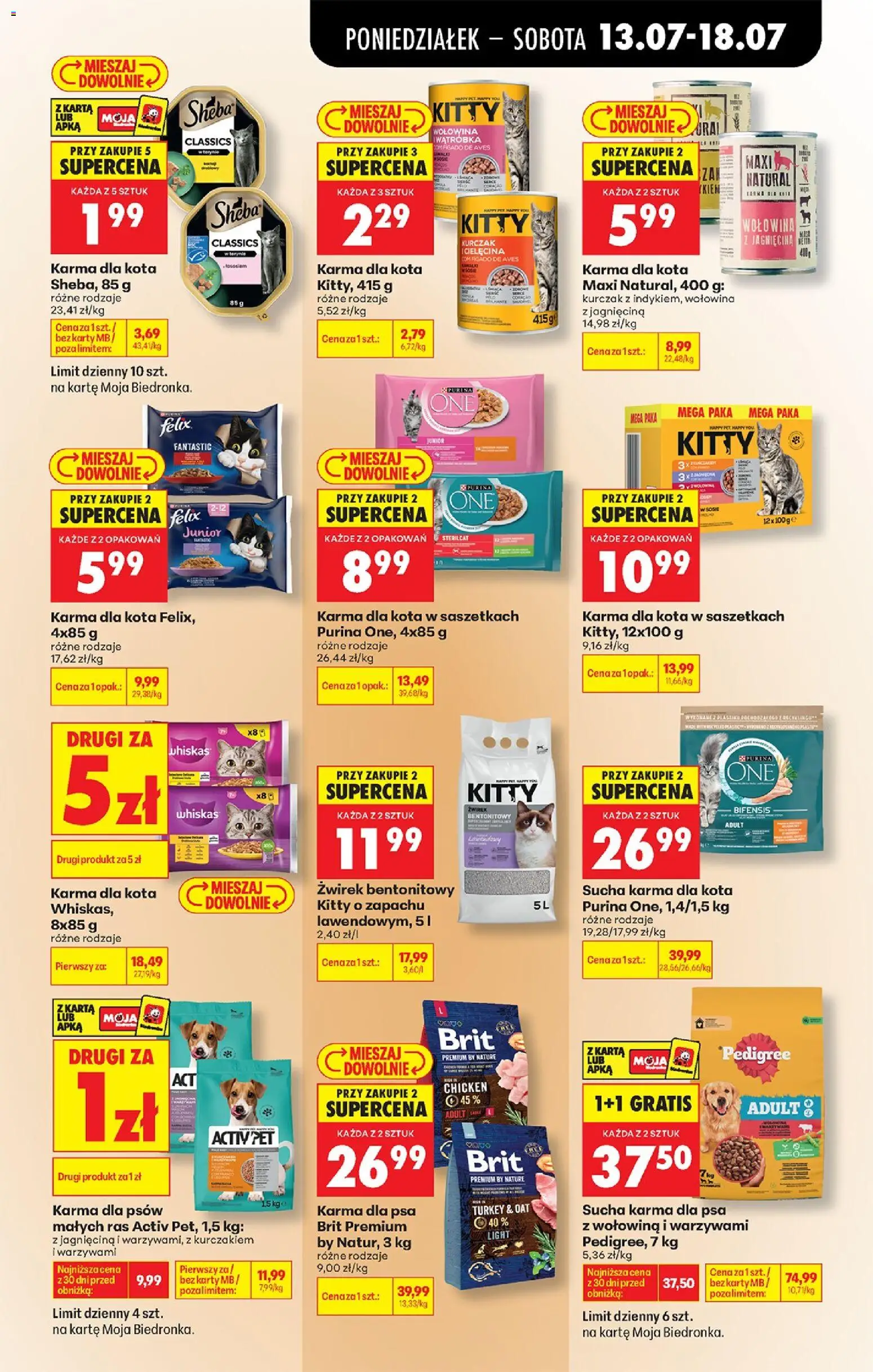 Biedronka Polsko leták od 13.07.2026 | Strana: 83 | Produkty: Felix, Purina, Whiskas, Pedigree