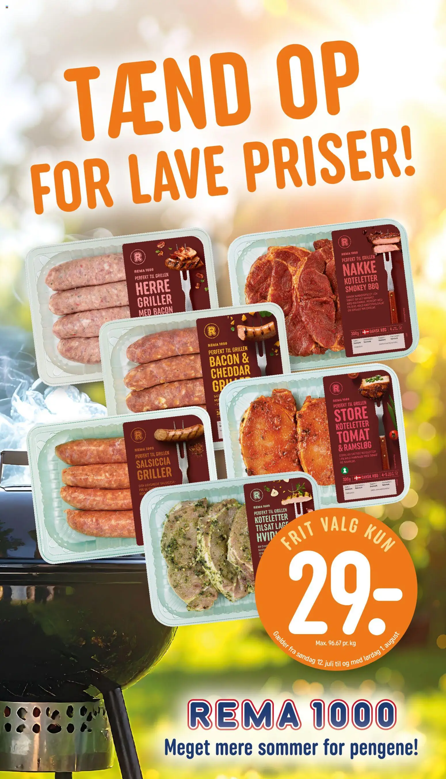 Rema 1000 tilbudsavis – gyldig fra 19/07/2026 | Side: 18 | Produkter: Cheddar, Kartoffelsalat, Koteletter, Bacon