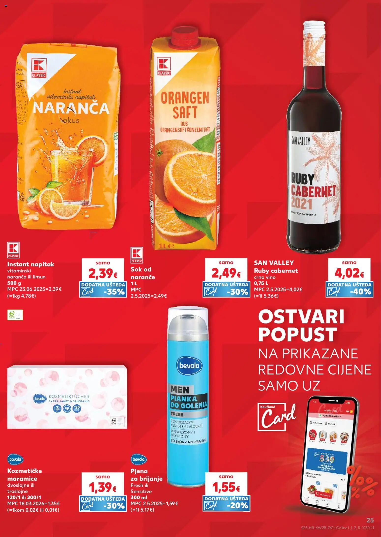 Kaufland katalog | vrijedi od 08.07.2026 | Stranica: 25 | Proizvodi: Sok, Naranče, Crno vino, Limun
