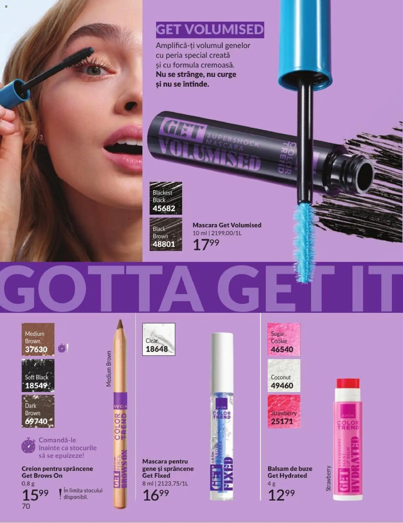Noul catalog Avon – valabil de la 01.09.2026 | Pagină: 70 | Produse: Mascara, Clear, Balsam de buze, Black