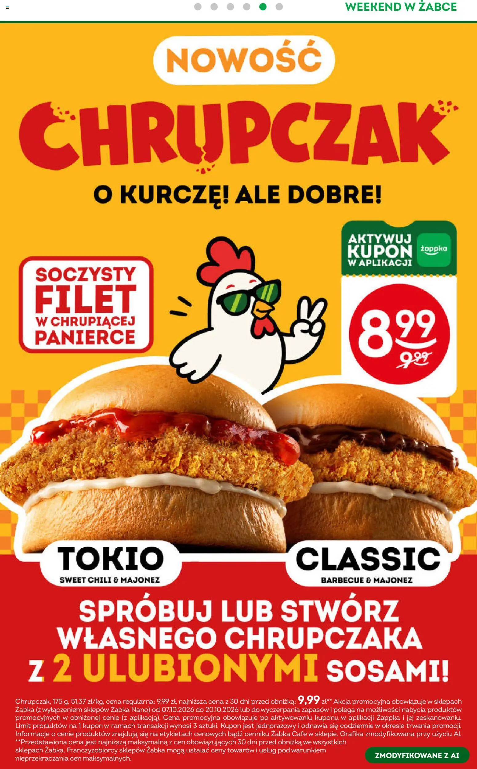 Żabka gazetka - Weekendowe promocje od 09.10.2026 | Strona: 6 | Produkty: Chili, Filet, Majonez