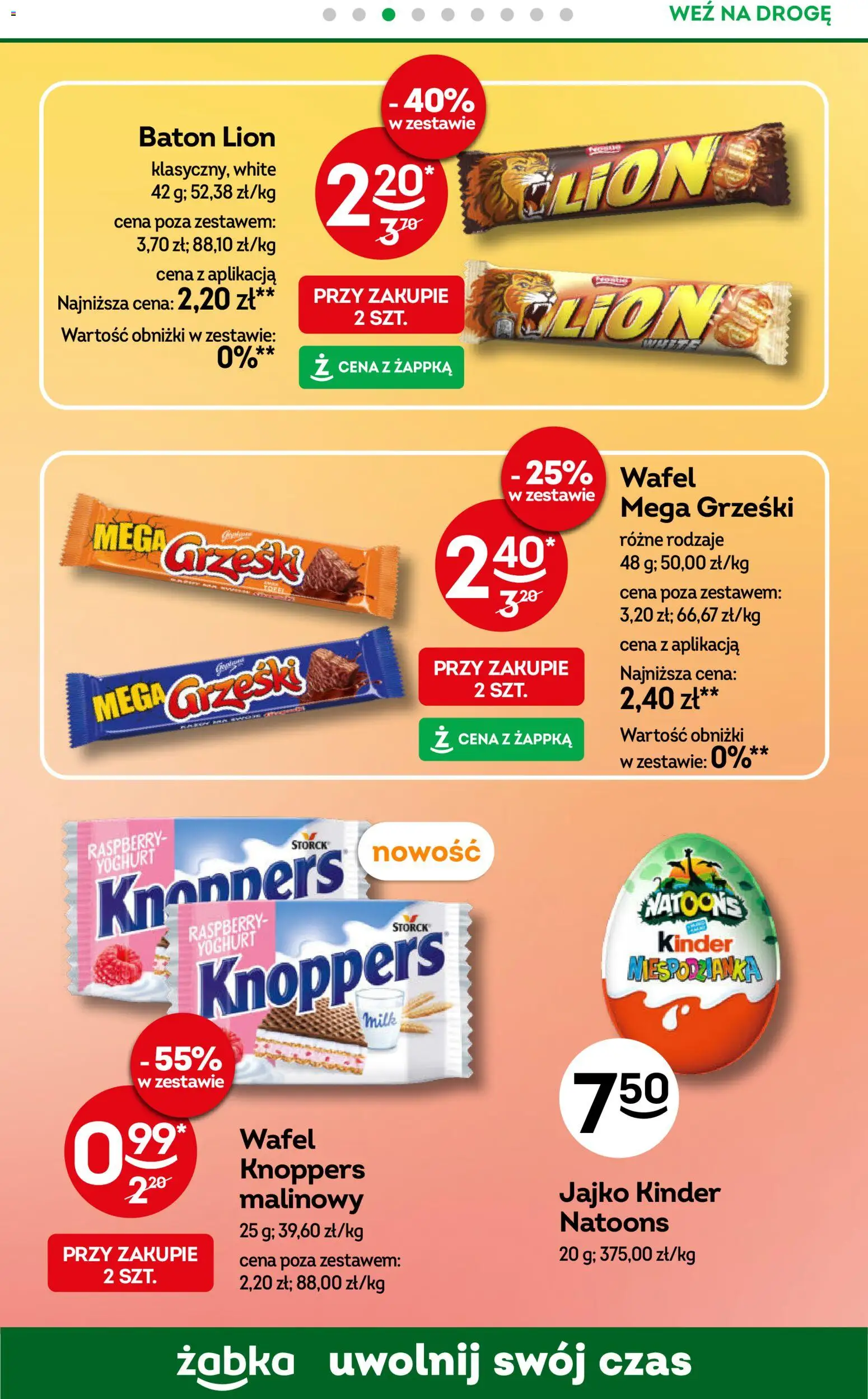 Żabka gazetka od 29.07.2026 | Strona: 72 | Produkty: Knoppers, Baton