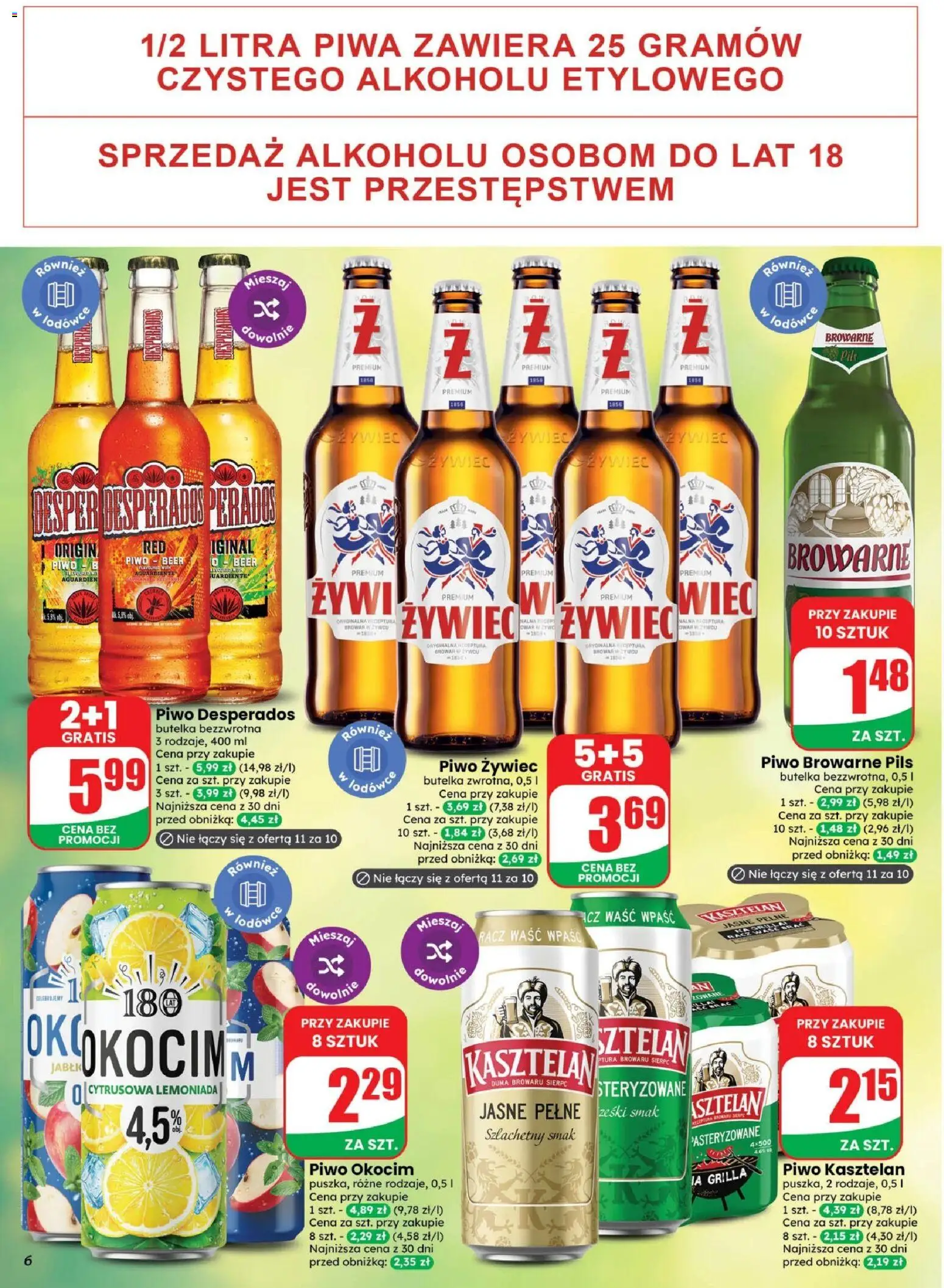 Dino gazetka - Weekendowe Okazje od 28.08.2026 | Strona: 6 | Produkty: Piwo kasztelan, Piwo Desperados, Desperados, Piwo browarne