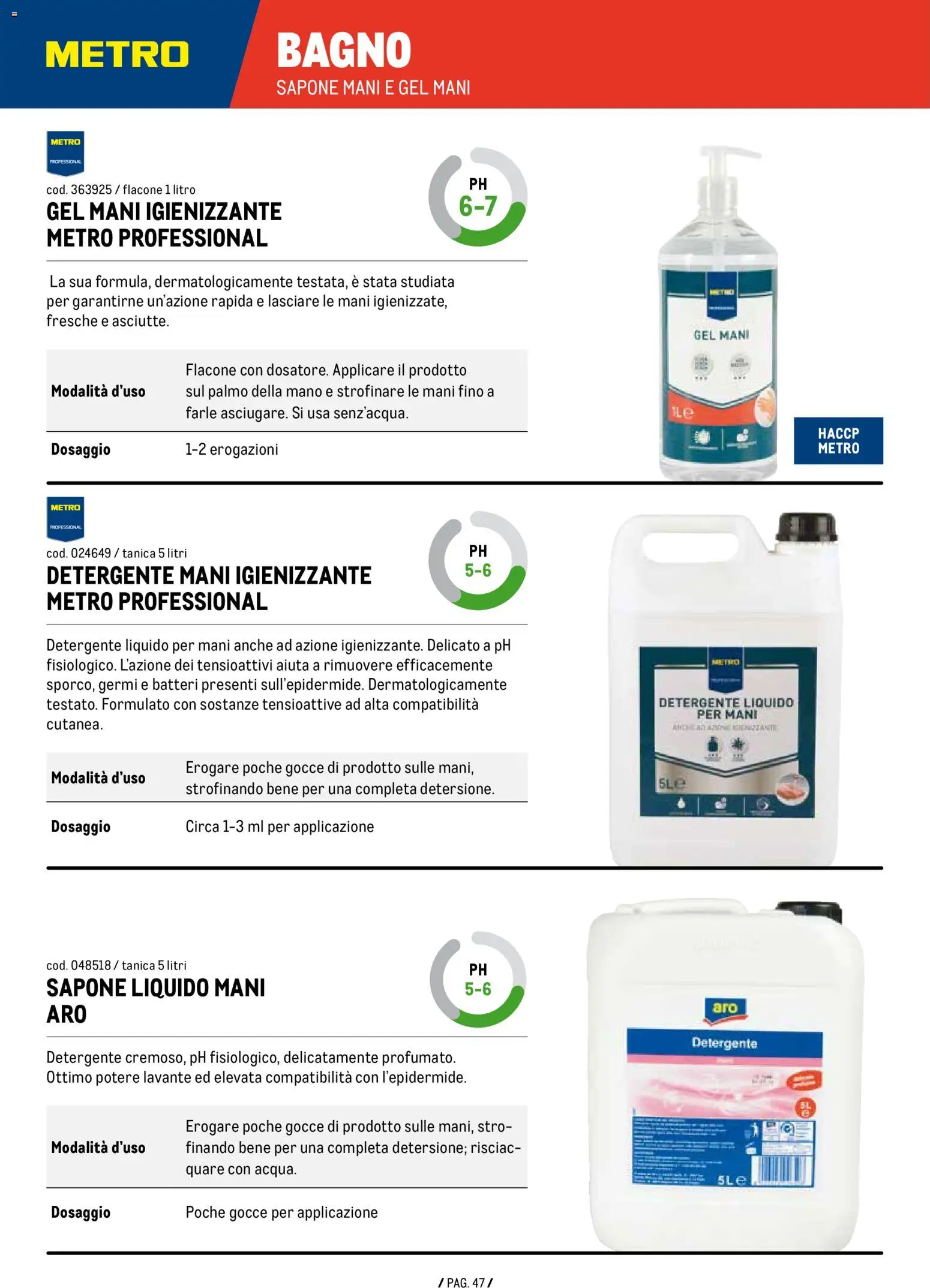 Volantino Metro del 07/01/2026 | Pagina: 47 | Prodotti: Sapone, Detergente, Tanica, Bagno