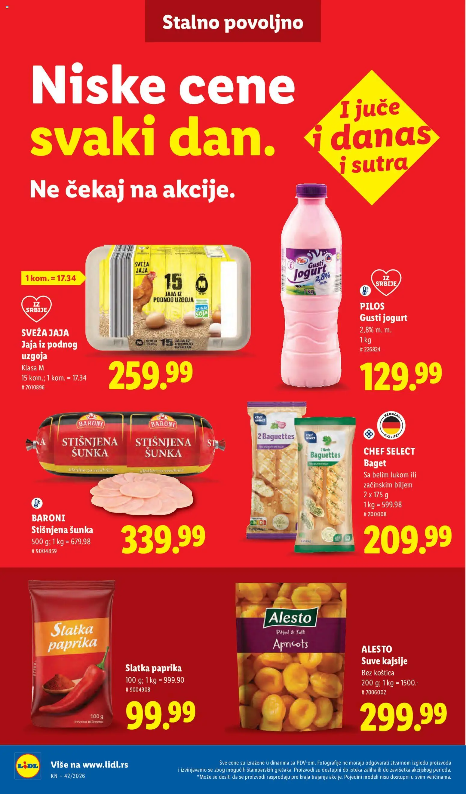 Lidl katalog - važi od 15.10.2026 | Strana: 42 | Proizvode: Paprika, Jaja, Šunka, Kajsije