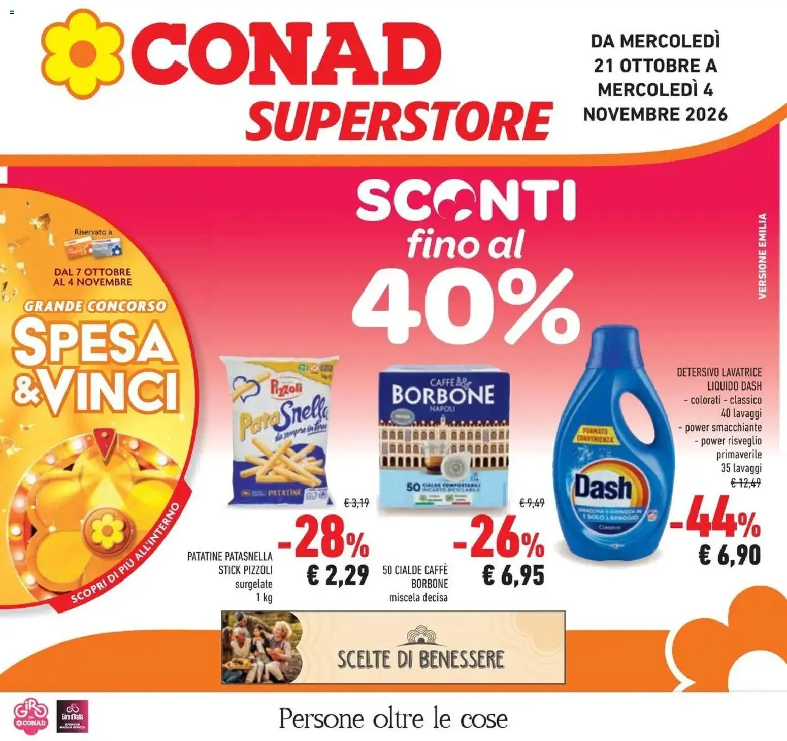Anteprima volantino Conad dal 21/10/2026 prossima settimana | Pagina: 1 | Prodotti: Caffè, Patatine, Cialde, Borbone