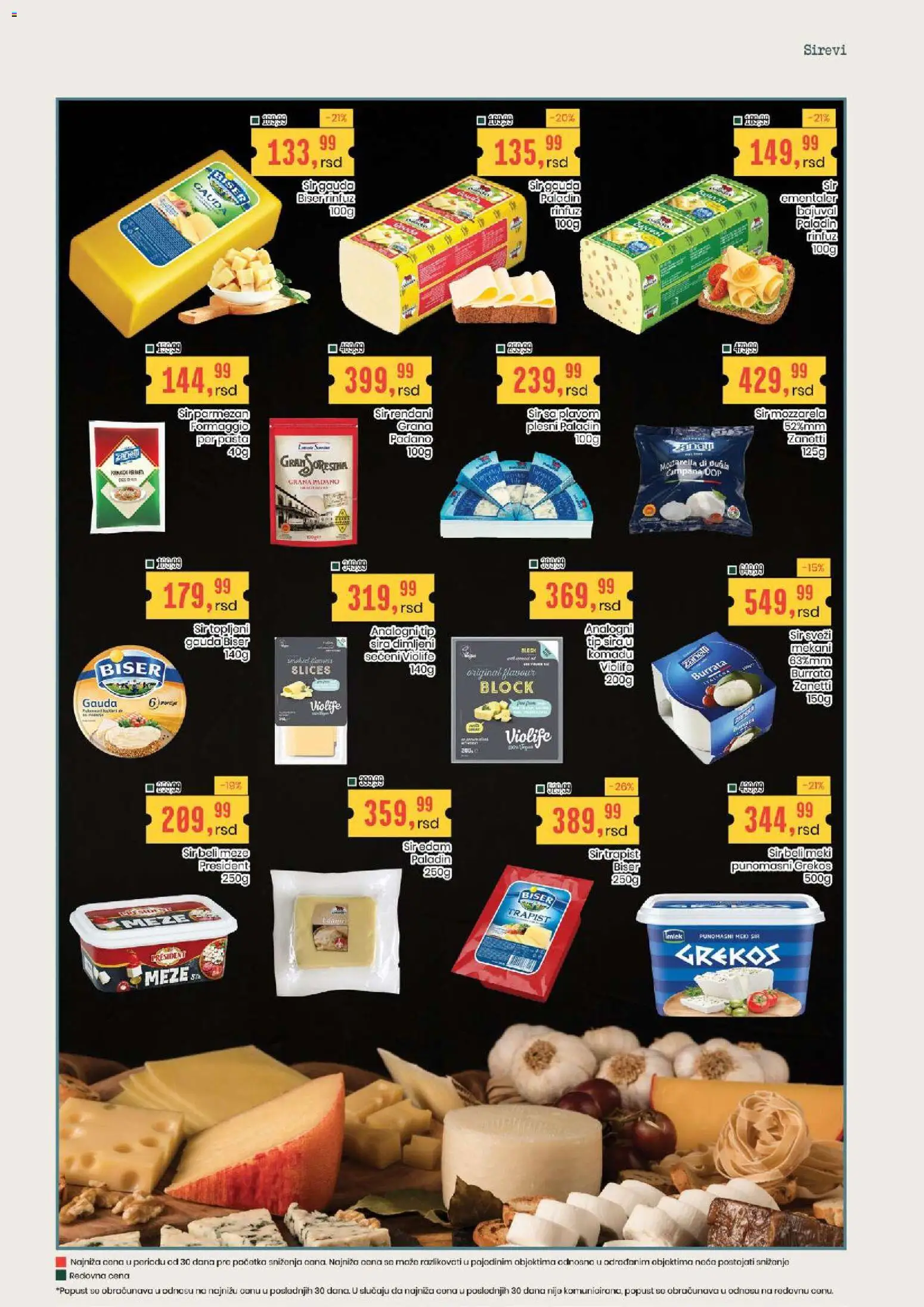 Aroma Market katalog - važi od 06.08.2026 | Strana: 6 | Proizvode: Trapist sir, Burrata, Gouda, Parmezan