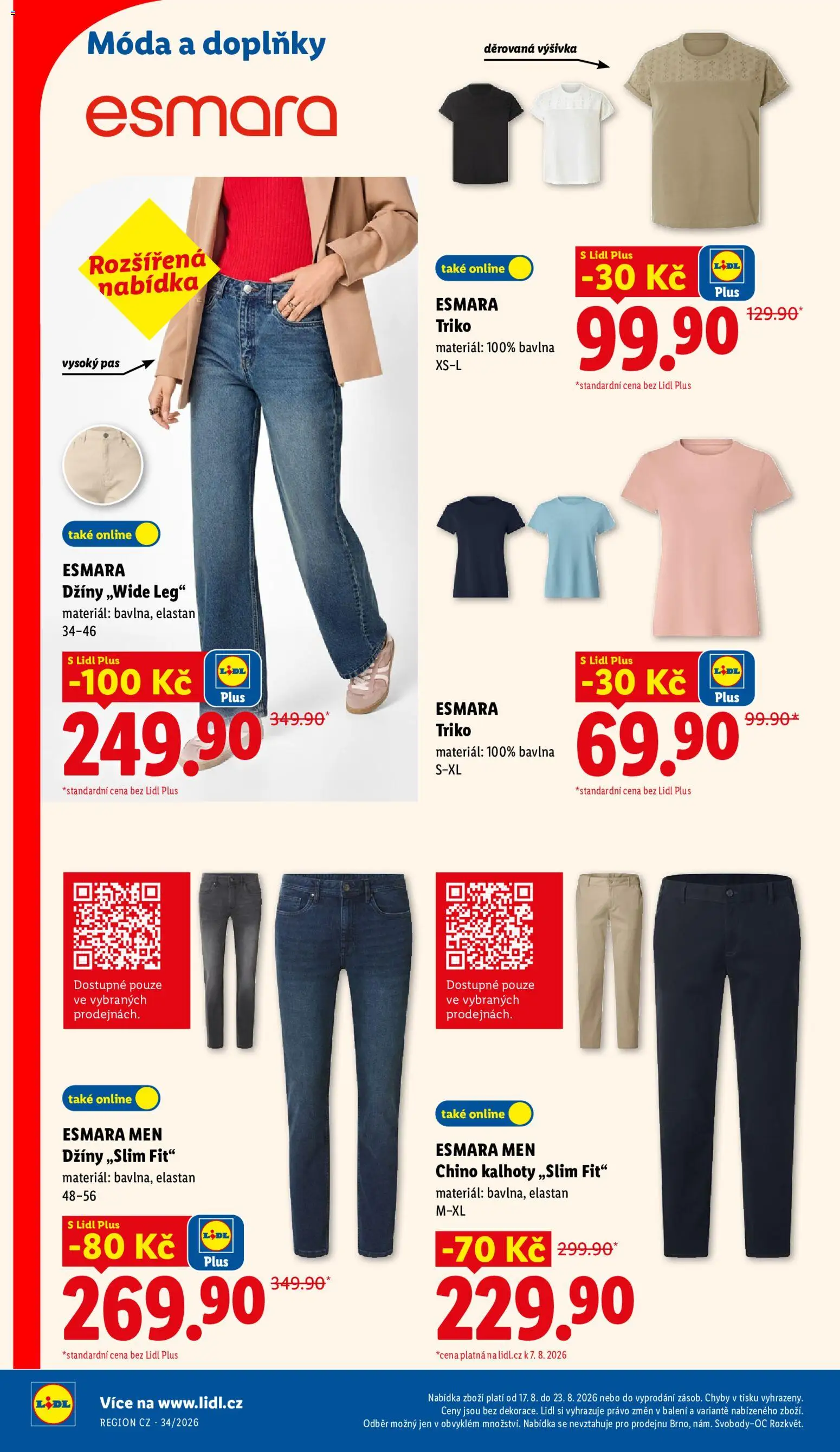 Lidl leták od 17.08.2026 | Strana: 36 | Produkty: Kalhoty, Džíny