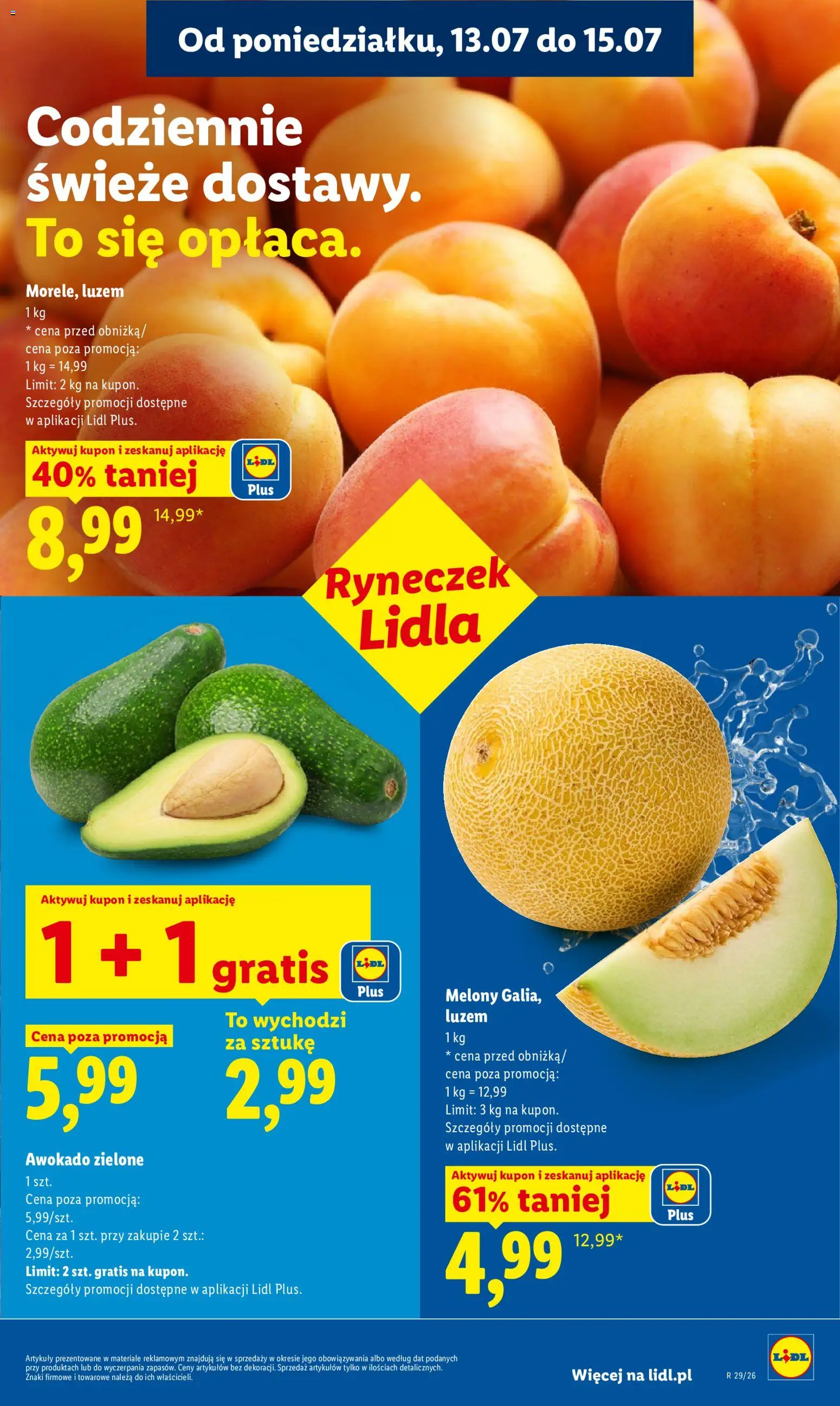 Lidl gazetka od 13.07.2026 | Strona: 45 | Produkty: Melon, Awokado