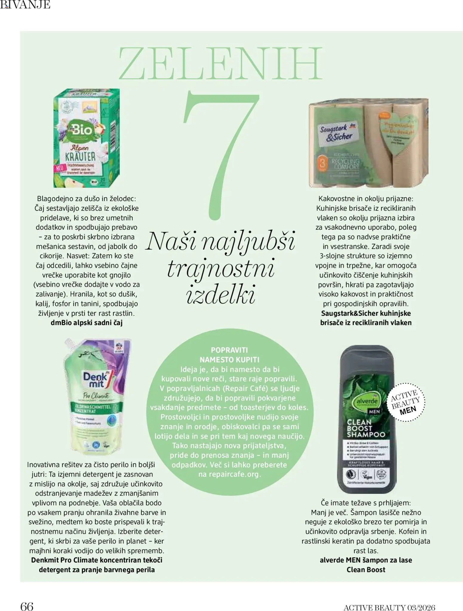 Novi DM Drogerie Markt katalog ponudbe – veljaven od 01.03.2026 | Stran: 66 | Izdelki: Escoba, Sampon, Kuhinjske brisače, Caj