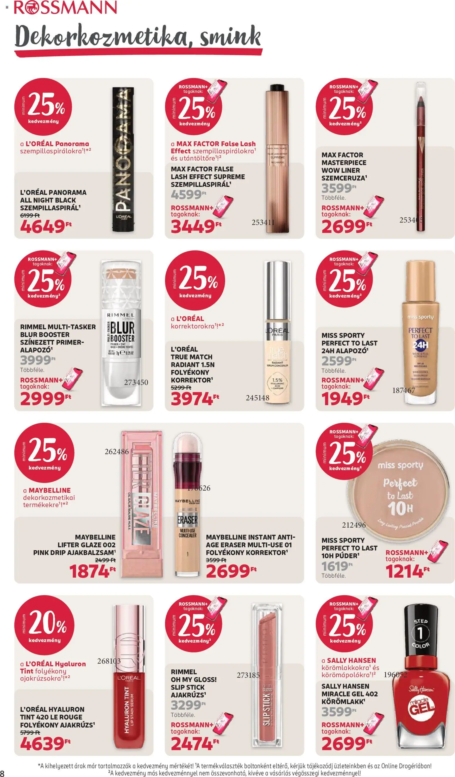 Rossmann akciós ujság - amely érvényes a következő dátumtól: 2026.09.07. | Oldal: 10 | Termékek: Lé, Max Factor, Smink, Gél