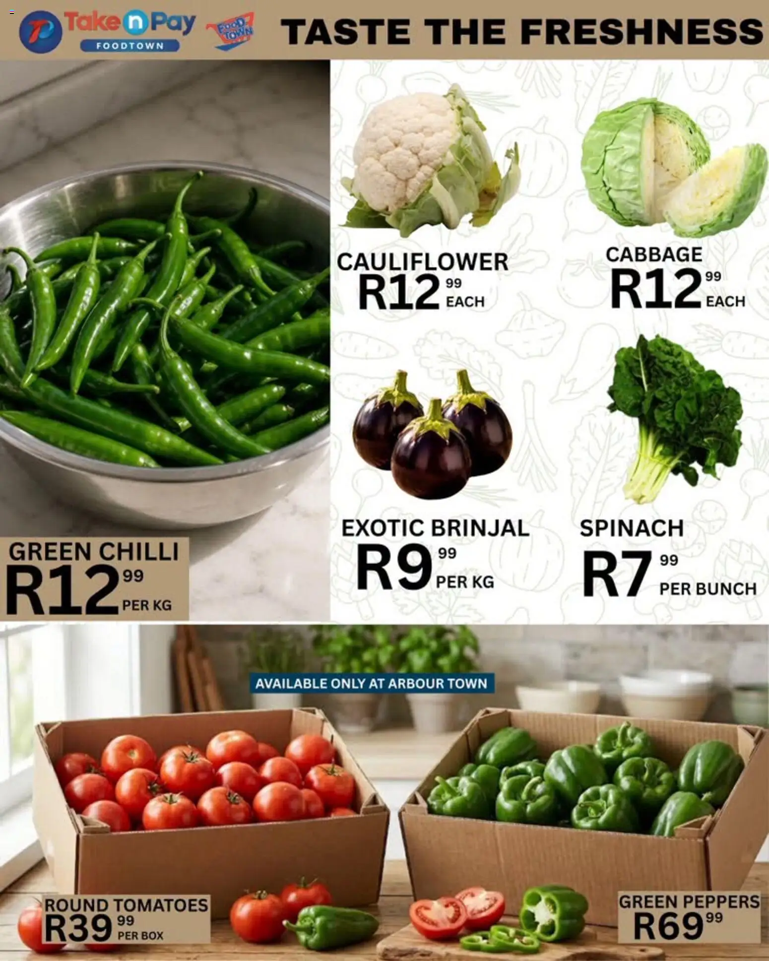 New Take n Pay catalogue – valid from 14/08/2026 | Page: 16 | Products: Cauliflower, Box, Tomatoes, Chilli