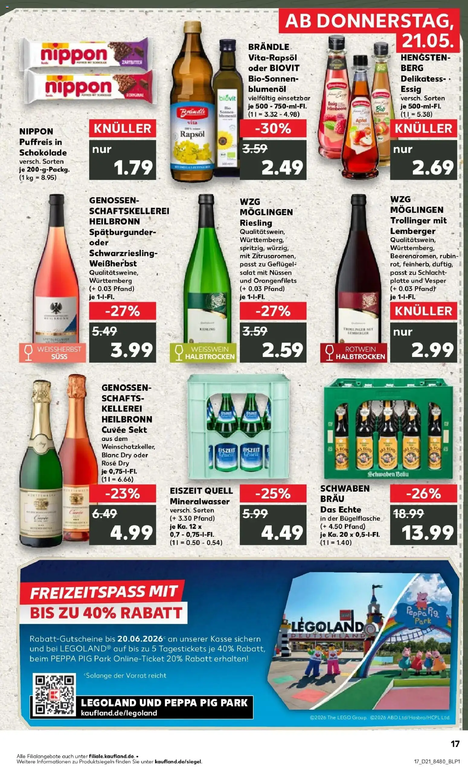 Kaufland Prospekt Mosbach – gültig ab 21.05.2026 | Seite: 17 | Produkte: Essig, Weißwein, Himbeere, Salat