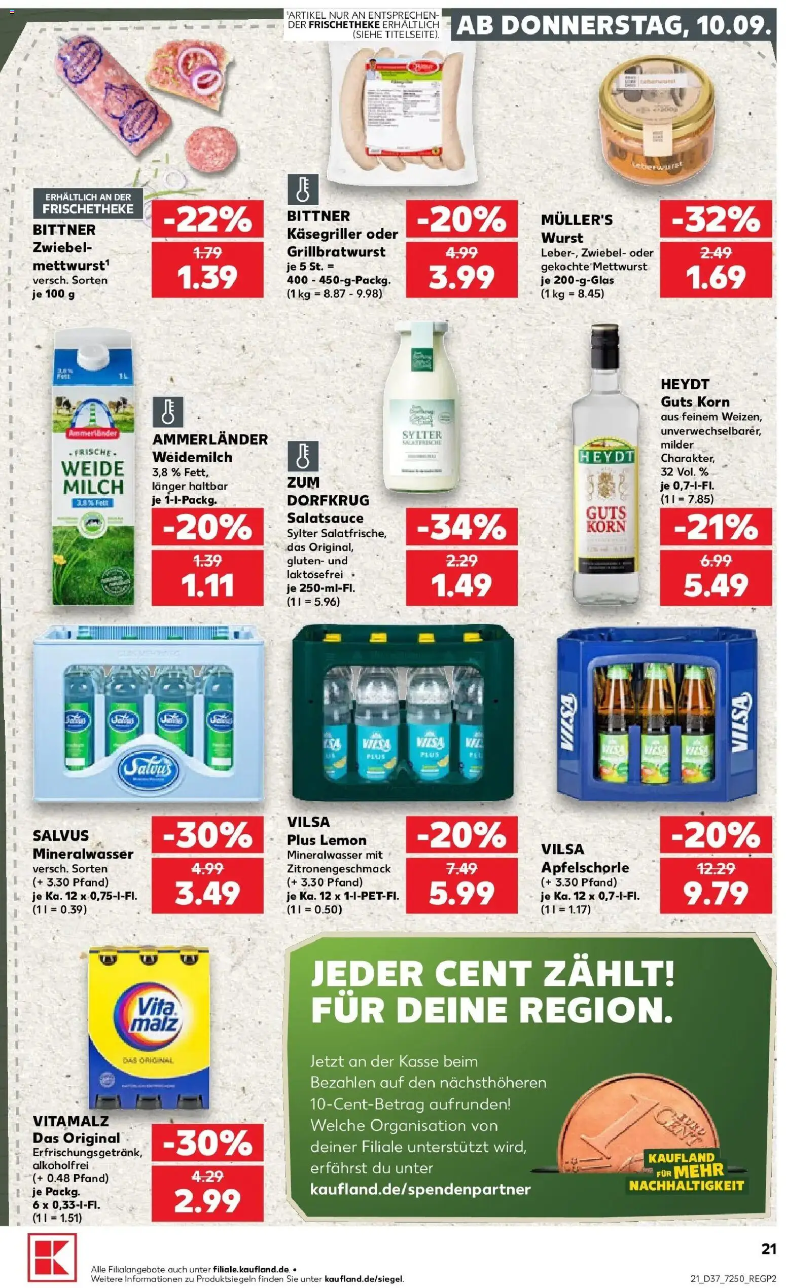 Prospekt Kaufland ab 07.09.2026 » Angebote Online zum Blättern | Seite: 30 | Produkte: Milch, Mineralwasser, Wurst