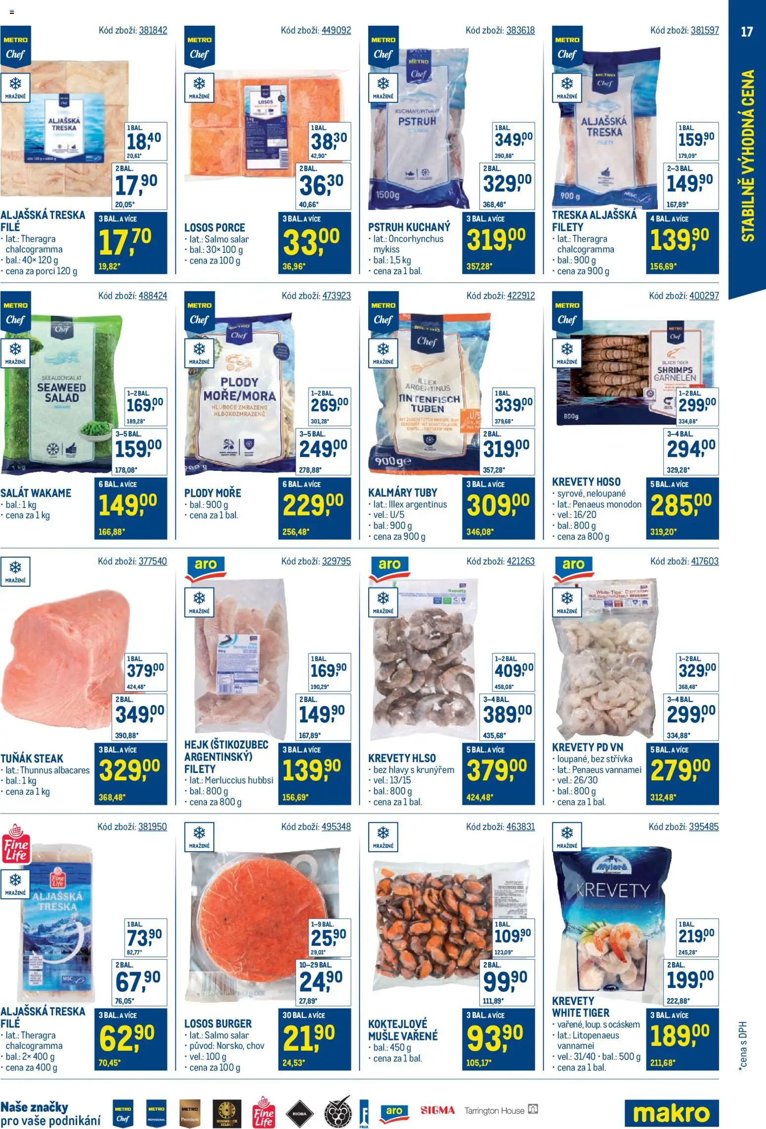 Makro leták - Cash & Carry od 20.05.2026 | Strana: 17 | Produkty: Aljašská treska, Hejk, Steak, Losos
