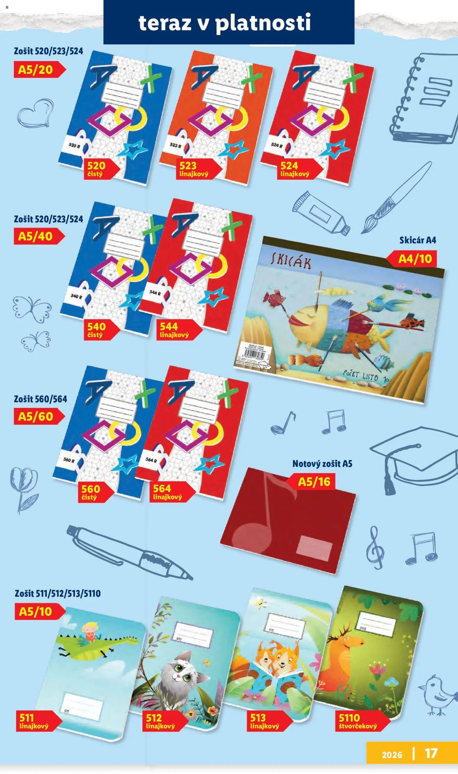 Nové Lidl akcie – leták je platný od 20.07.2026 | Strana: 29 | Produkty: Zošit
