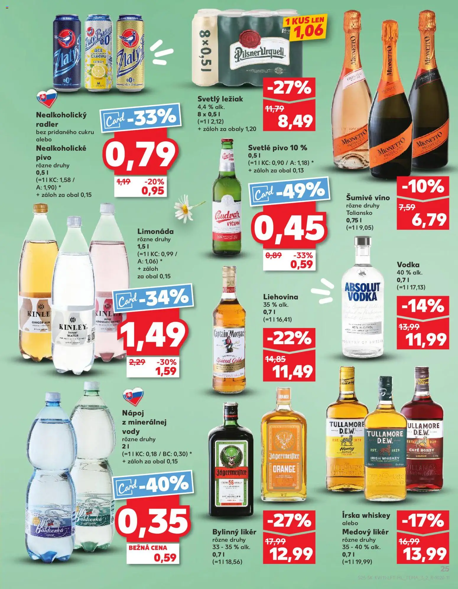 Nové Kaufland akcie – leták je platný od 12.03.2026 | Strana: 25 | Produkty: Pivo, Víno, Captain Morgan, Nealkoholické pivo