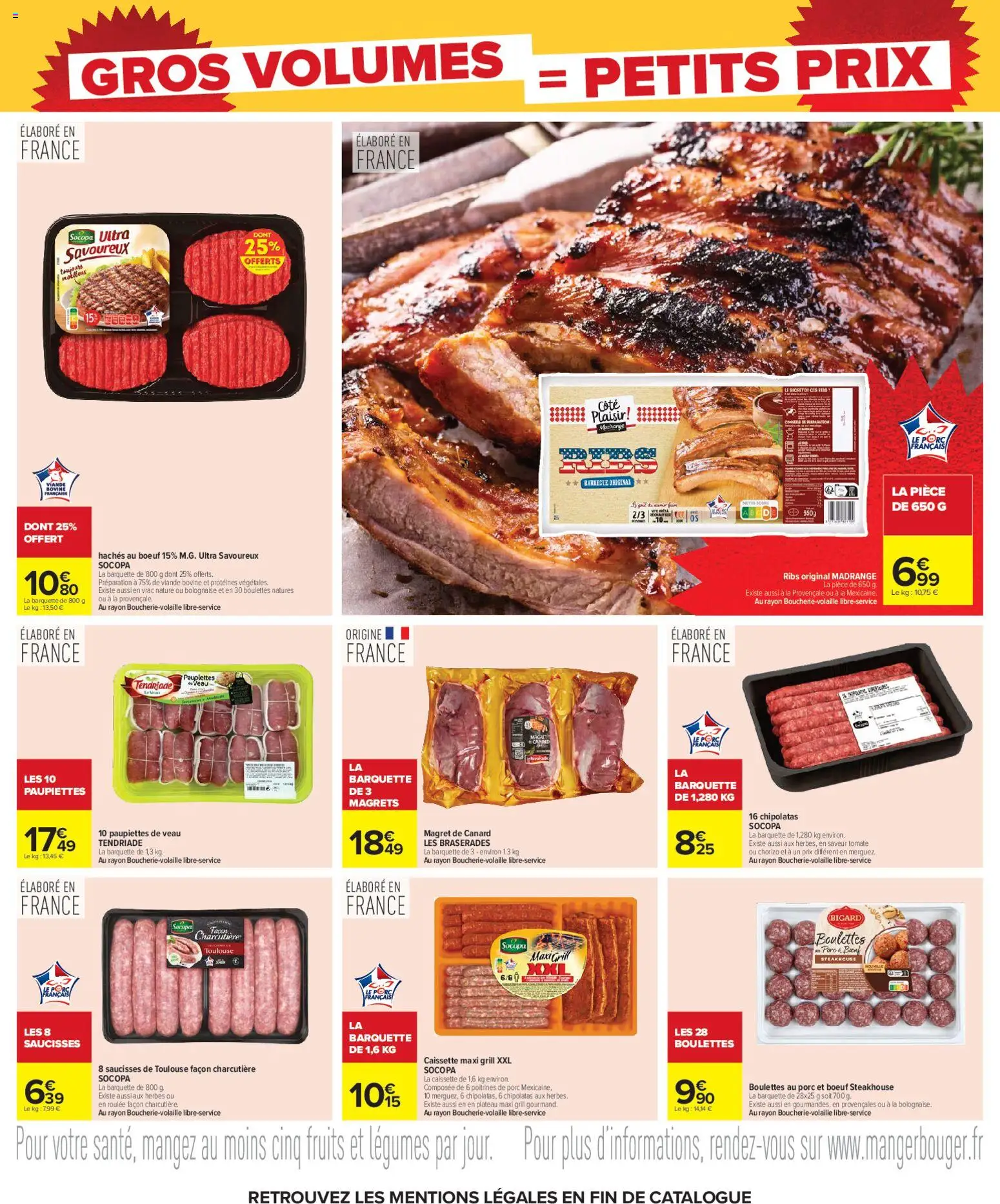 {H1} | Page: 19 | Produits: Plateau, Chipolatas, Saucisses, Porc