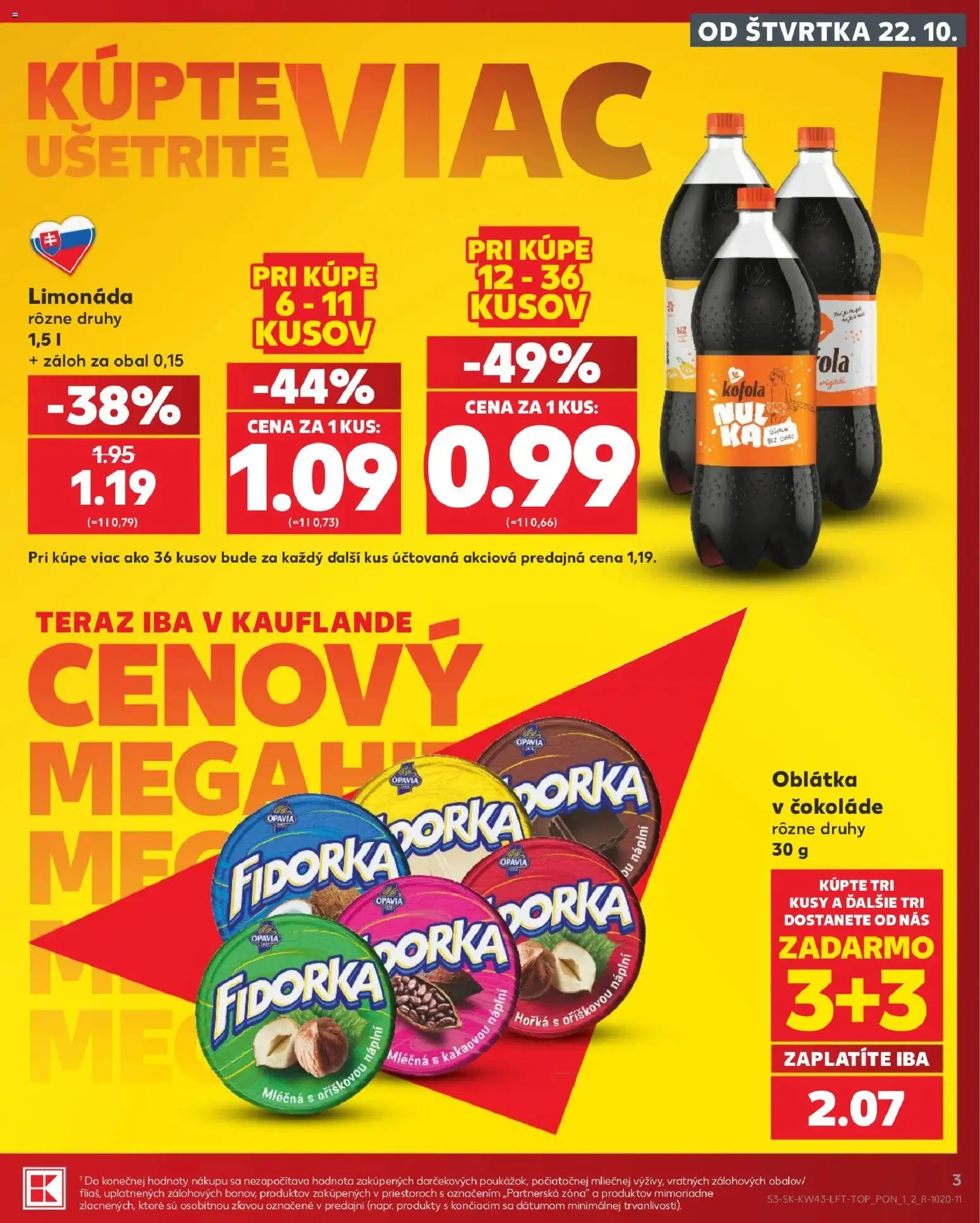 Nové Kaufland akcie – leták je platný od 22.10.2026 | Strana: 3 | Produkty: Kofola, Limonáda
