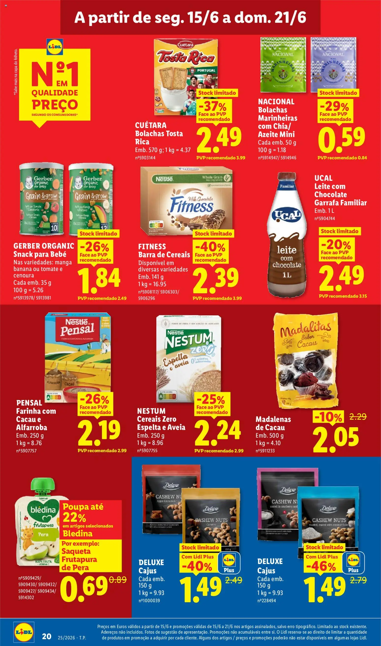 Lidl folheto │ válido de 15.06.2026 | Página: 20 | Produtos: Aveia, Azeite, Banana, Tomate