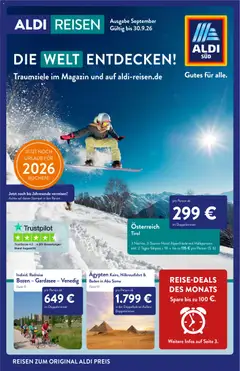 Aldi Reisen Prospekt ab 01.09.2026 gültig