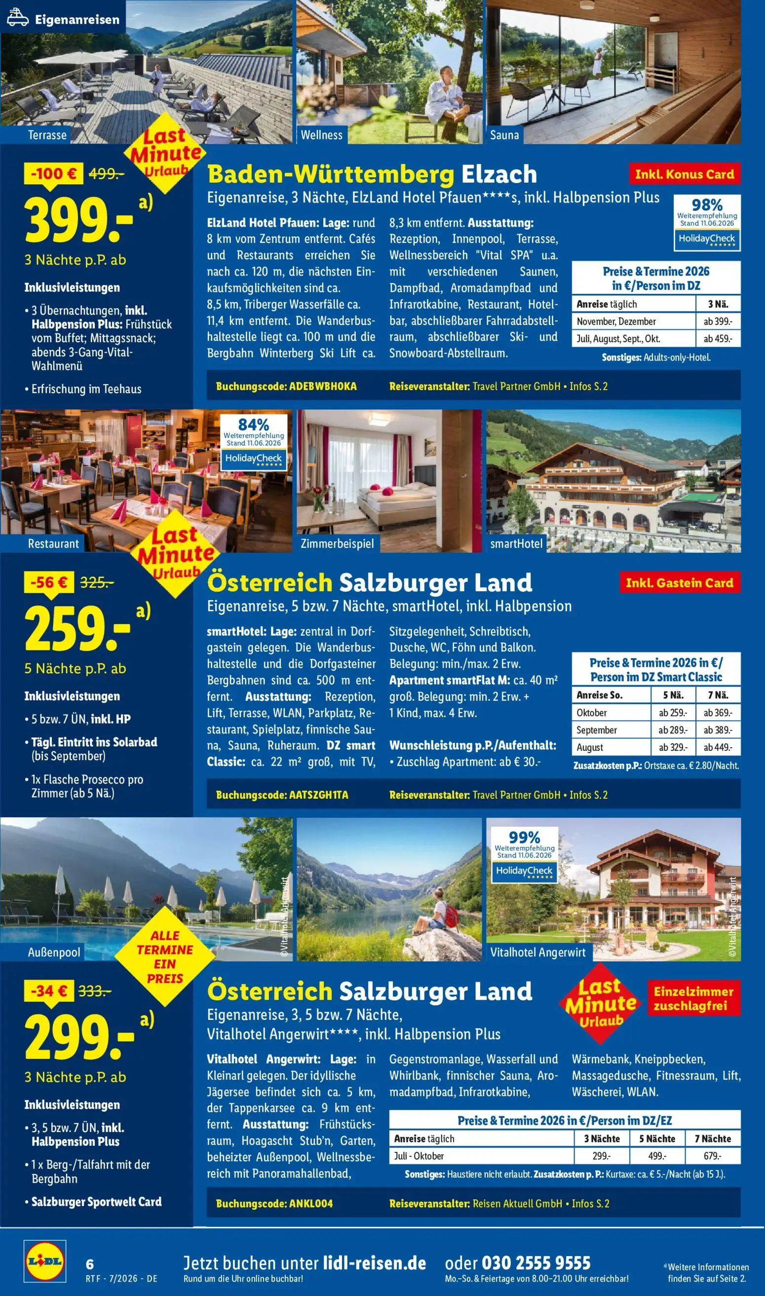 Lidl Reisen Prospekt – gültig ab 15.07.2026 | Seite: 6 | Produkte: HP, Prosecco, Ski, Uhr