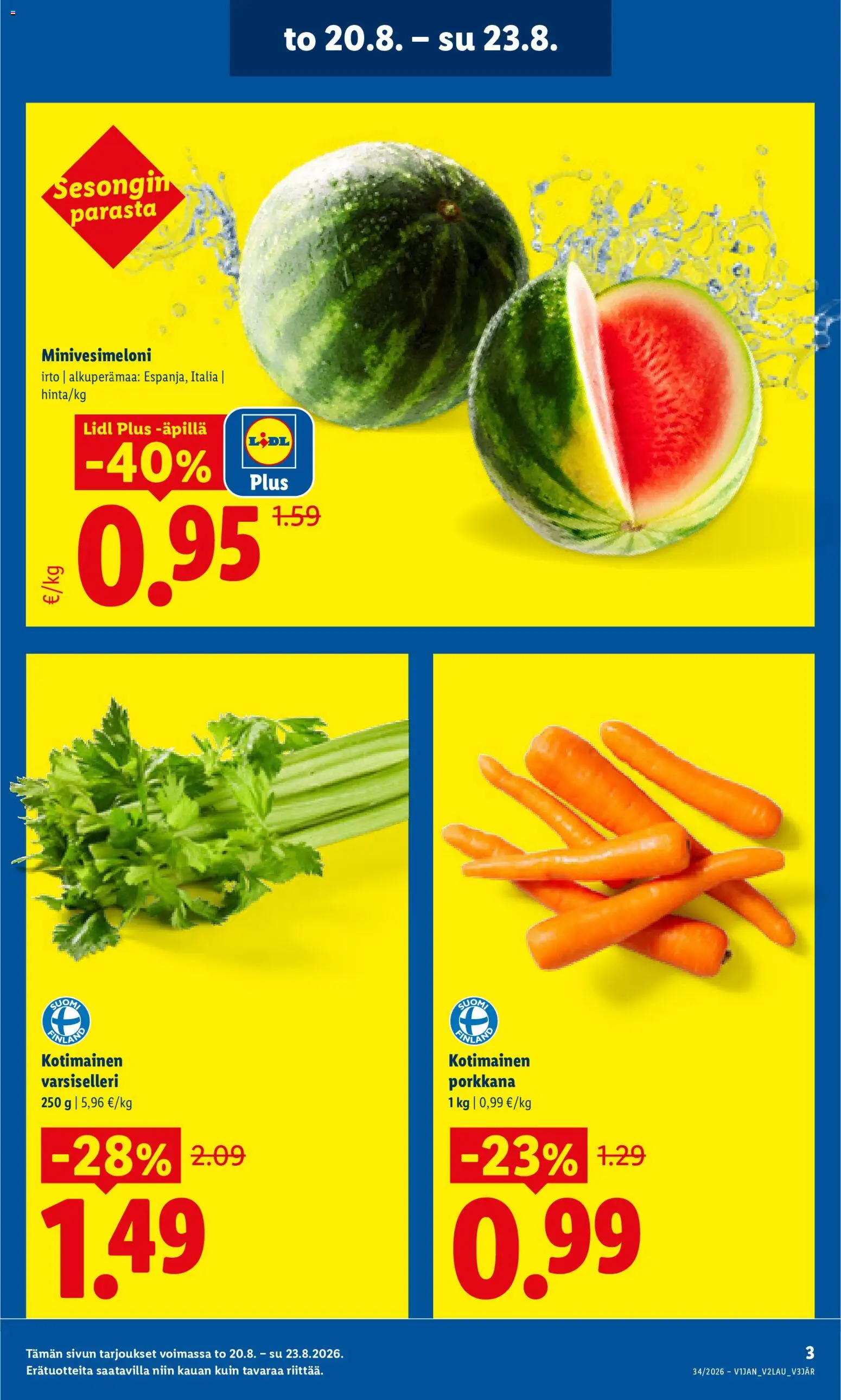 Lidl tarjoukset - Tampere – voimassa 20/08/2026 alkaen | Sivu: 3 | Tuotteet: Porkkana