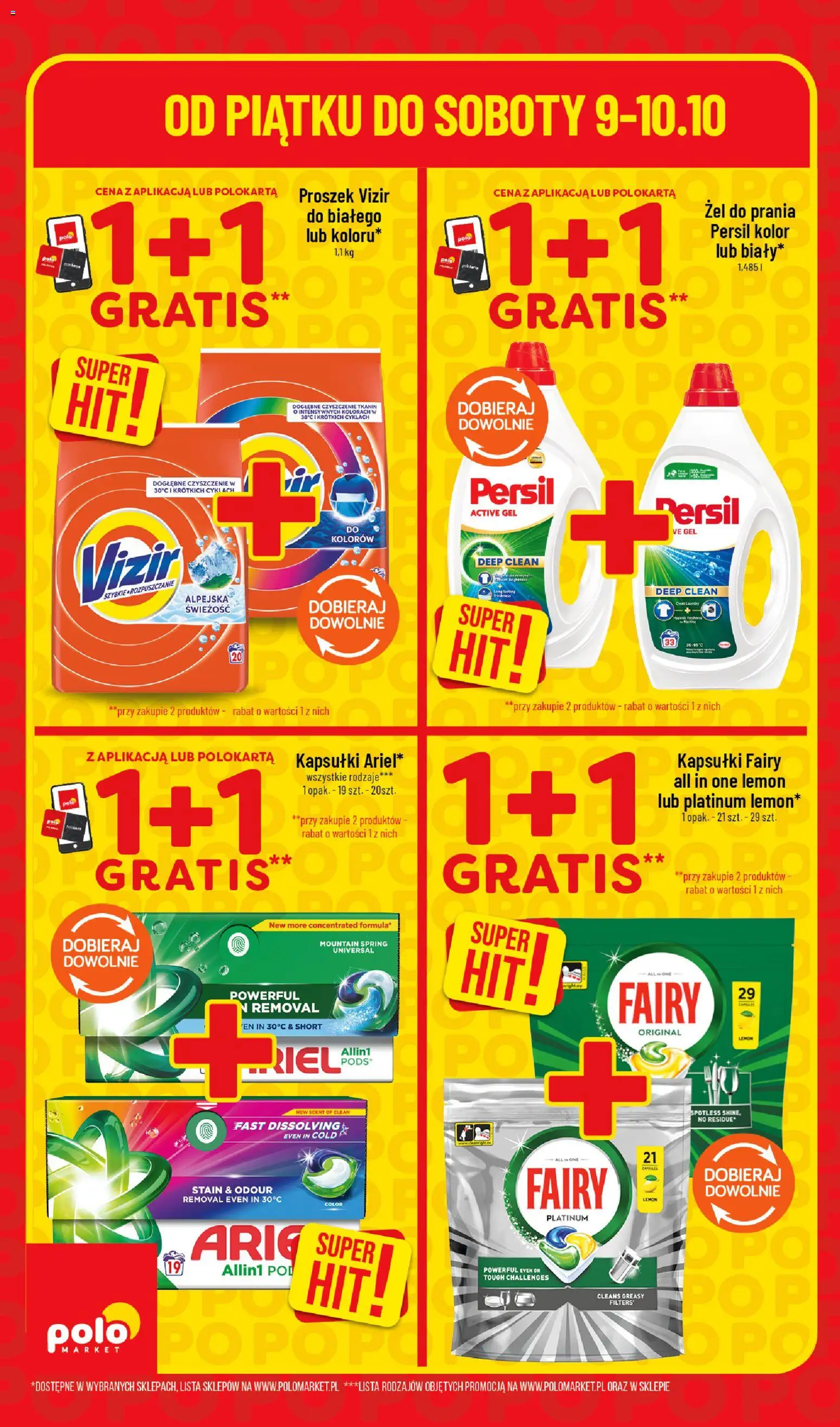 Nowa POLOmarket gazetka od jutra 08.10.2026 | Strona: 4 | Produkty: Proszek, Persil, Vizir, Żel do prania