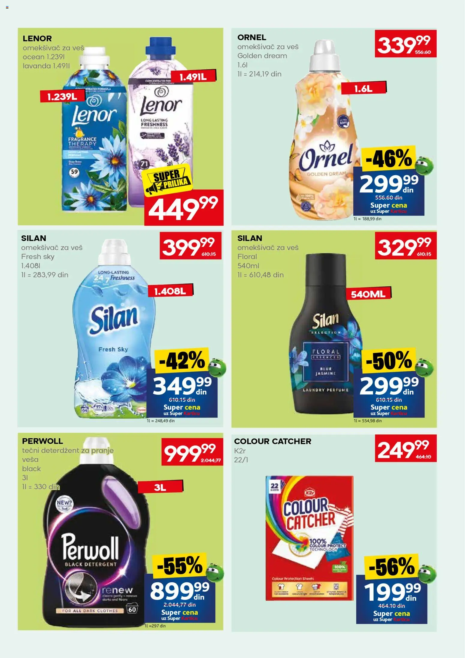 Mercator katalog - važi od 31.08.2026 | Strana: 55 | Proizvode: Tečni deterdžent, Lenor, Omekšivač, Perwoll