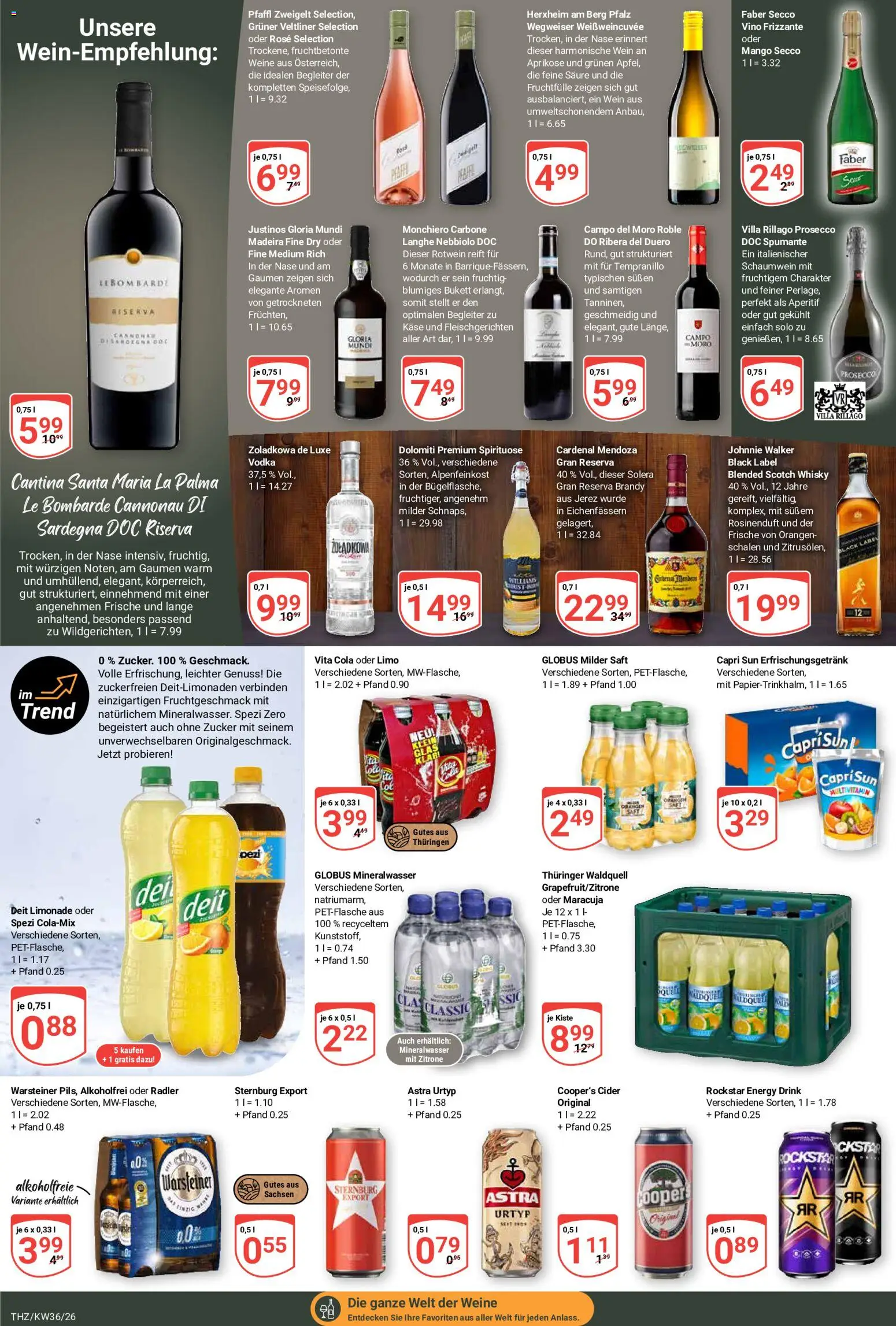 Globus Prospekt Theißen – gültig ab 31.08.2026 | Seite: 18 | Produkte: Capri sun, Radler, Zucker, Vita cola