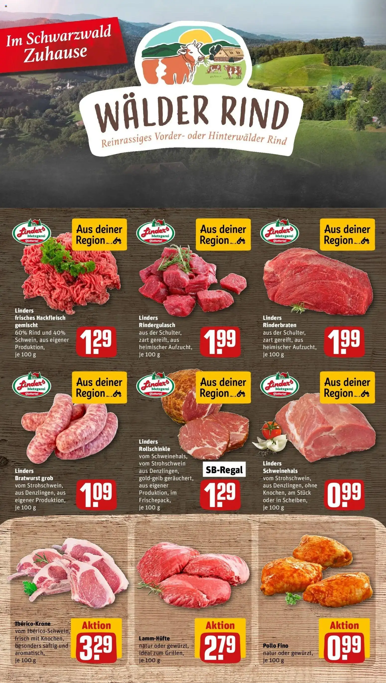 REWE Prospekt ab 05.10.2026 zum Blättern » Angebote | Seite: 10 | Produkte: Rinderbraten, Rindergulasch, Bratwurst, Hackfleisch