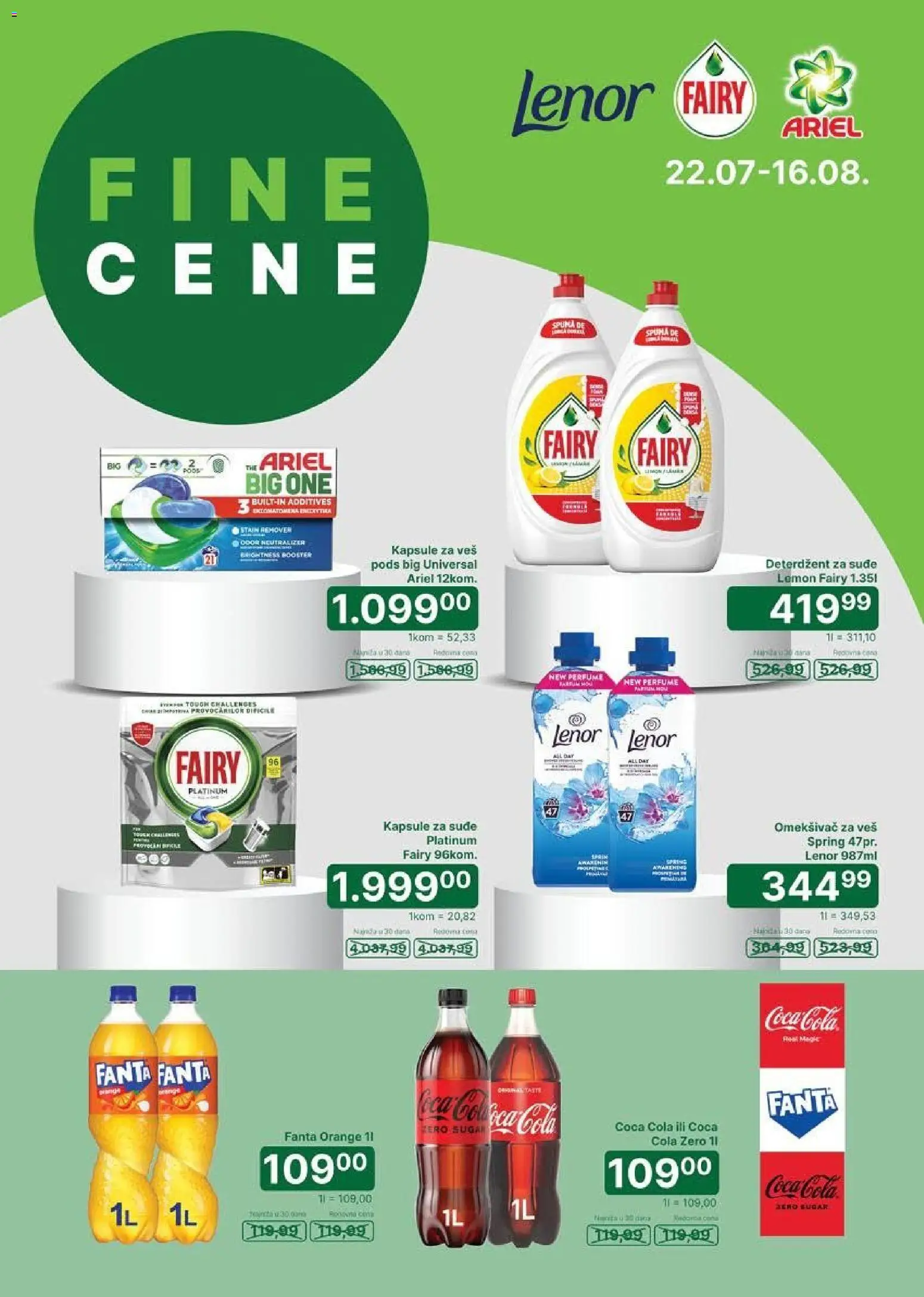 Univerexport katalog - važi od 20.07.2026 | Strana: 17 | Proizvode: Deterdžent, Coca Cola, Lenor, Omekšivač za veš