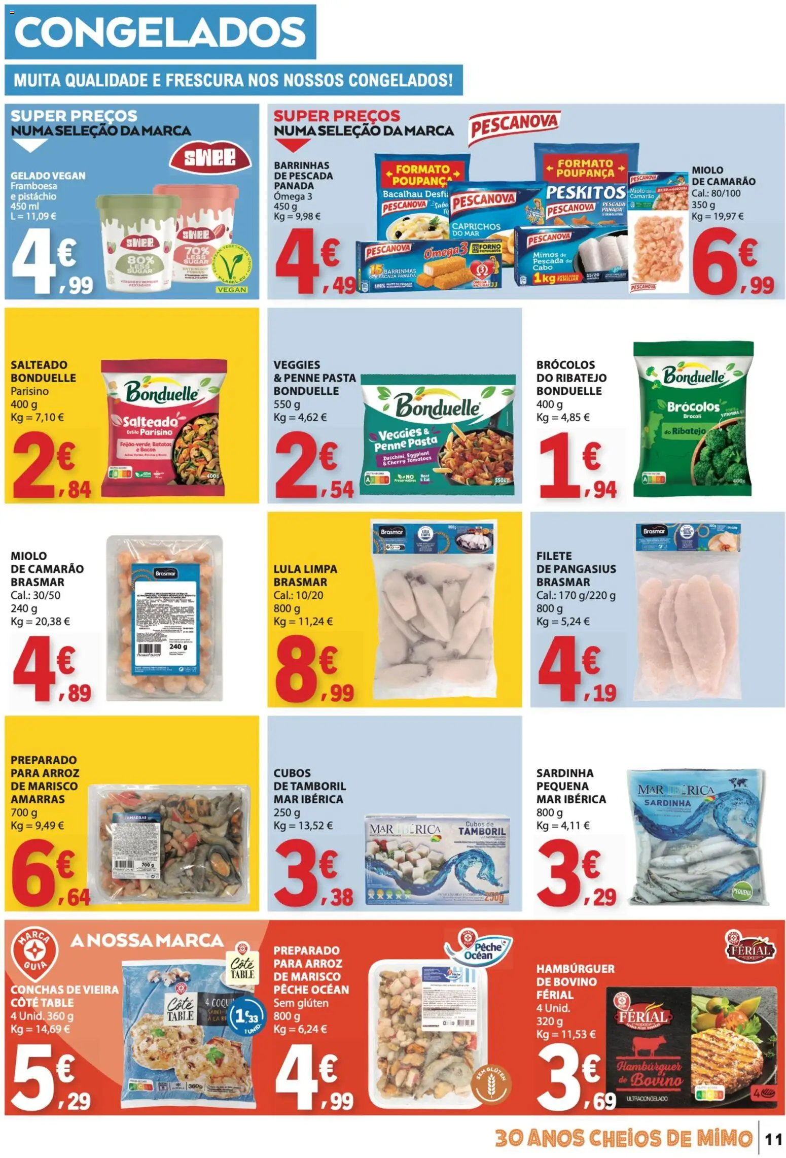 E.Leclerc folheto │ válido de 20/08/2026 | Página: 11 | Produtos: Forno, Ômega 3, Pescada, Hambúrguer