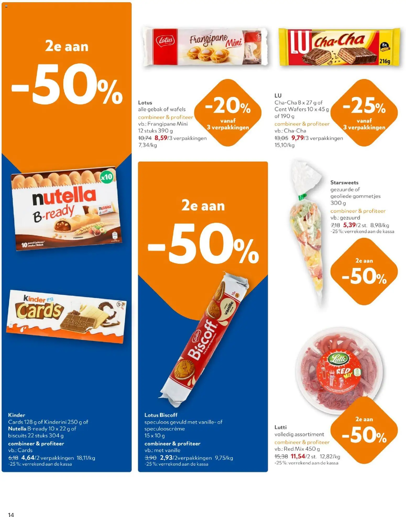 {H1} | Pagina: 14 | Producten: Wafels, Kinder, Gebak, Lotus