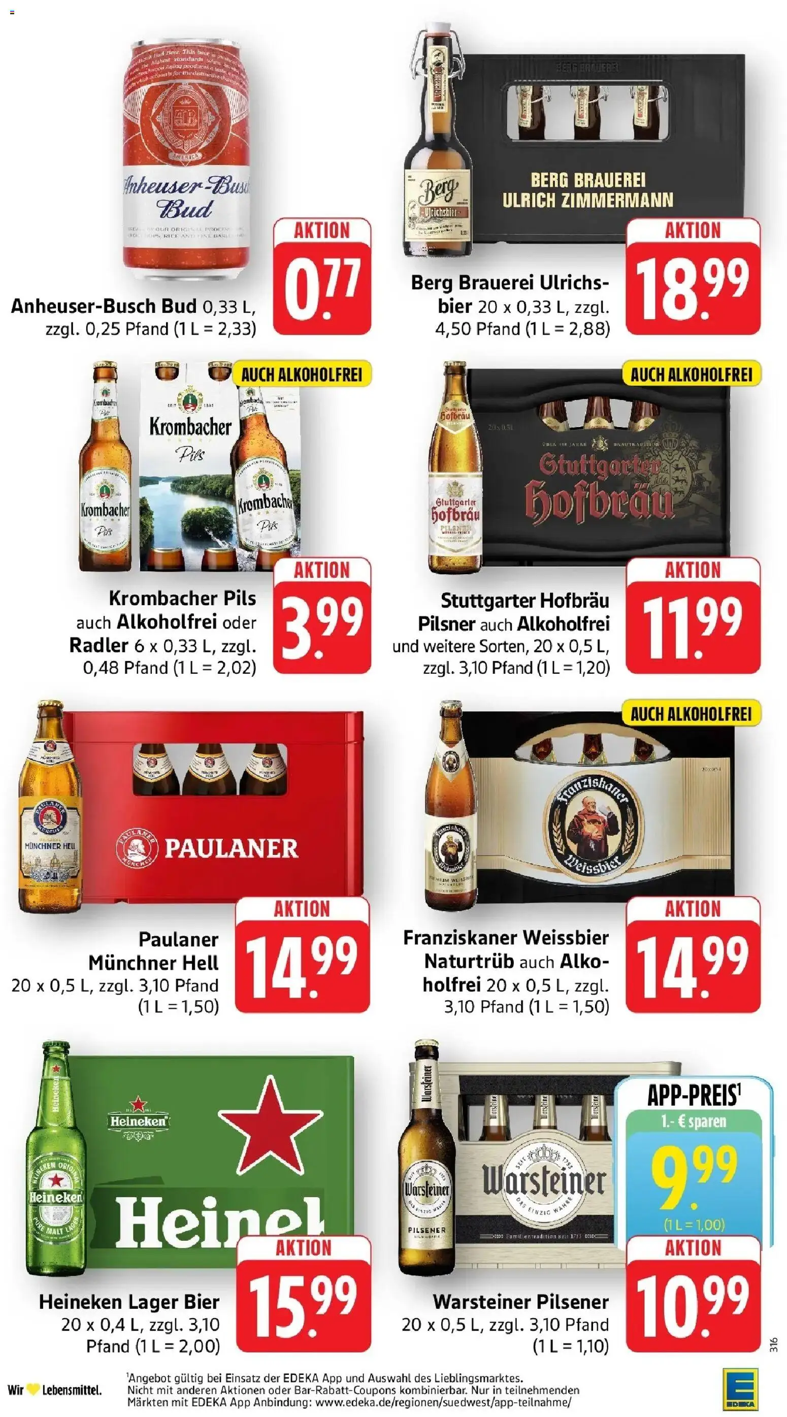Edeka Prospekt Reutlingen (ab 26.10.2026) » Angebote Online | Seite: 33 | Produkte: Franziskaner, Heineken, Radler, Krombacher